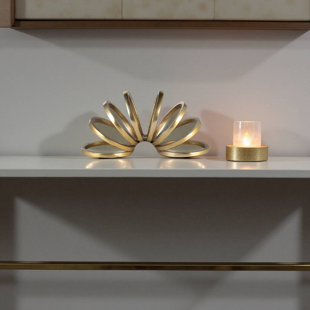 Decorative Sculpture - Gold Metal Slinky Ring, 11 in. - Decor Addict, LLC