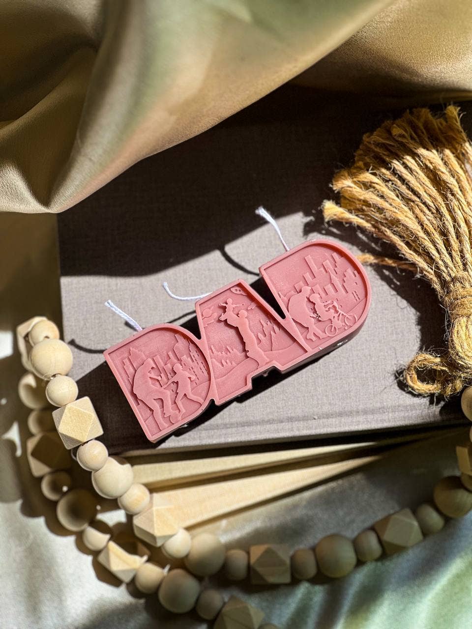 DAD Letter Candle 1.5x4.5in - Mothers : Green / PaloSanto&Sandalwood - Decor Addict, LLC