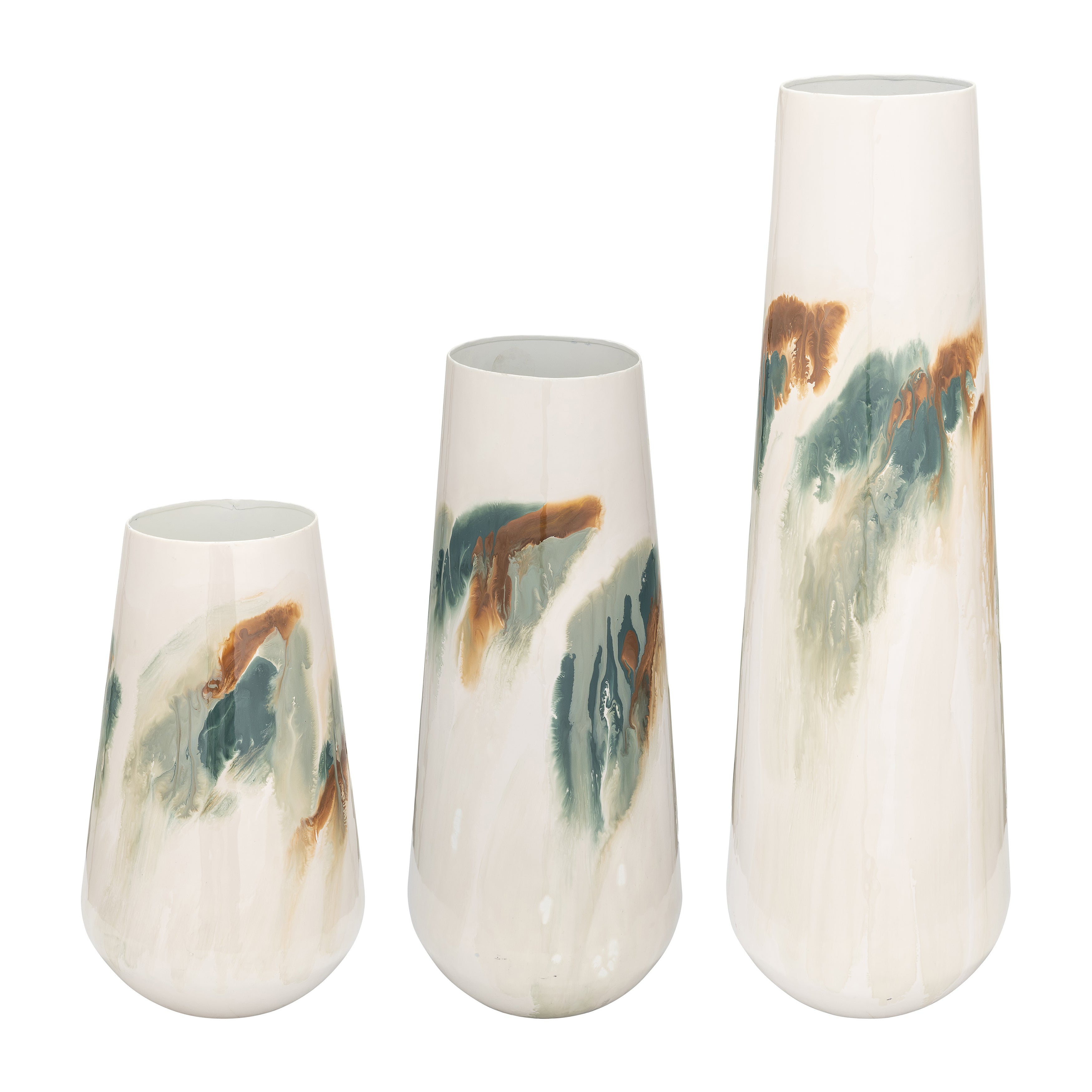 Iron,23"h,colored Stained Vase,white - Decor Addict, LLC