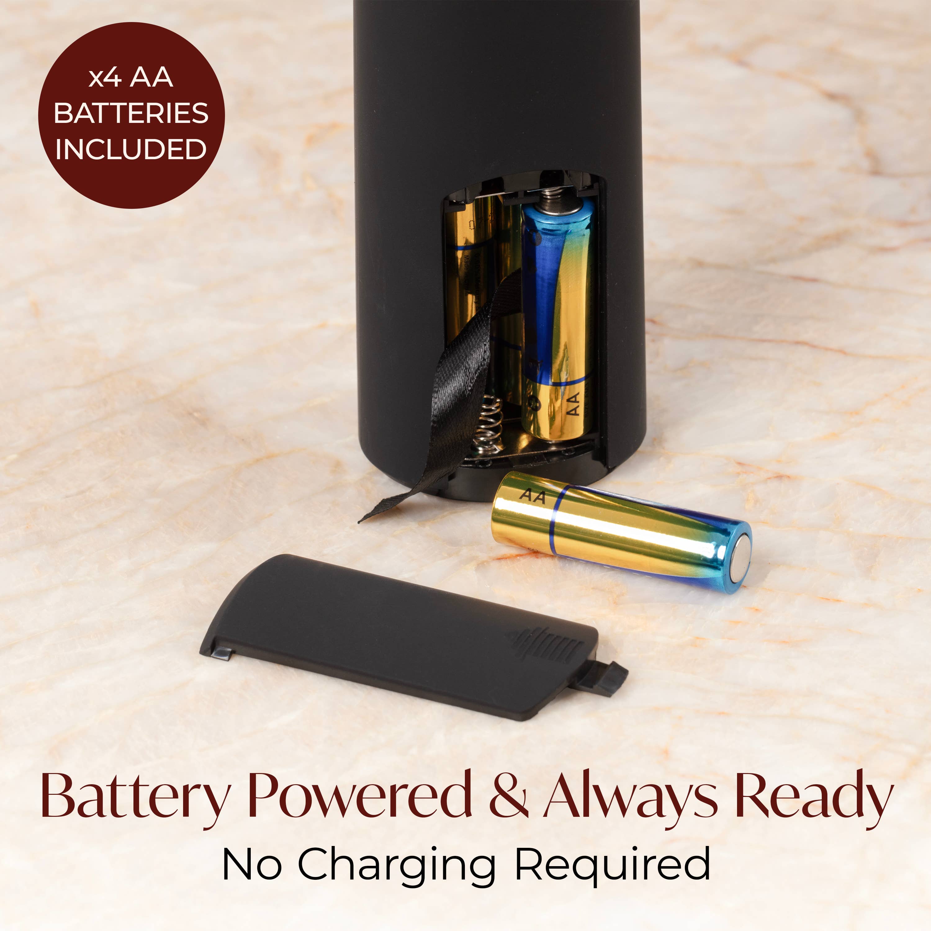 Vin Fresco Electric Wine Opener, Battery-Powered Corkscrew: Black & Silver - Decor Addict, LLC