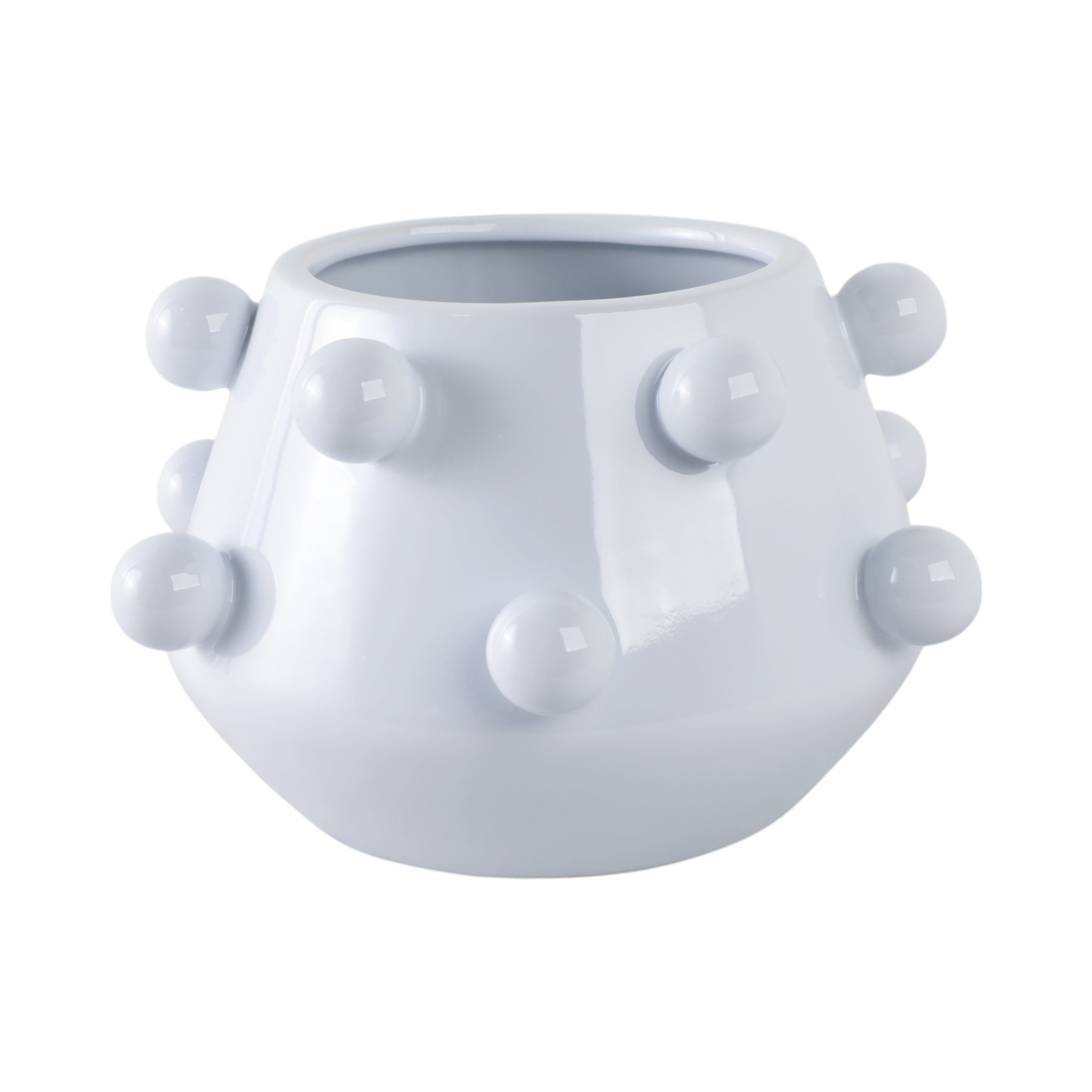 10" Tapered Bubble Planter, White - Decor Addict, LLC