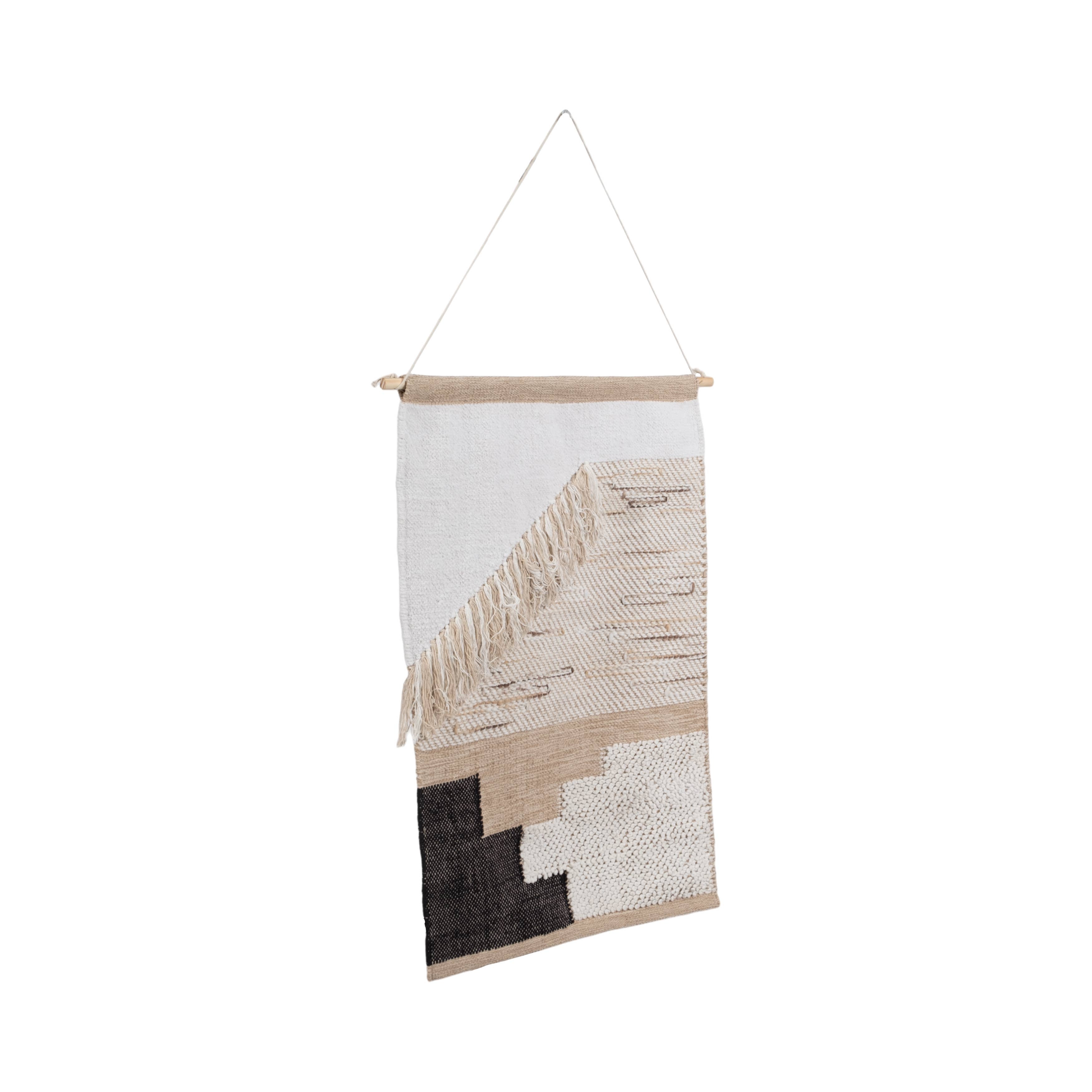 24 in. x 36 in. Ivory Diagonal Fringe Wall Hanging - Decor Addict, LLC