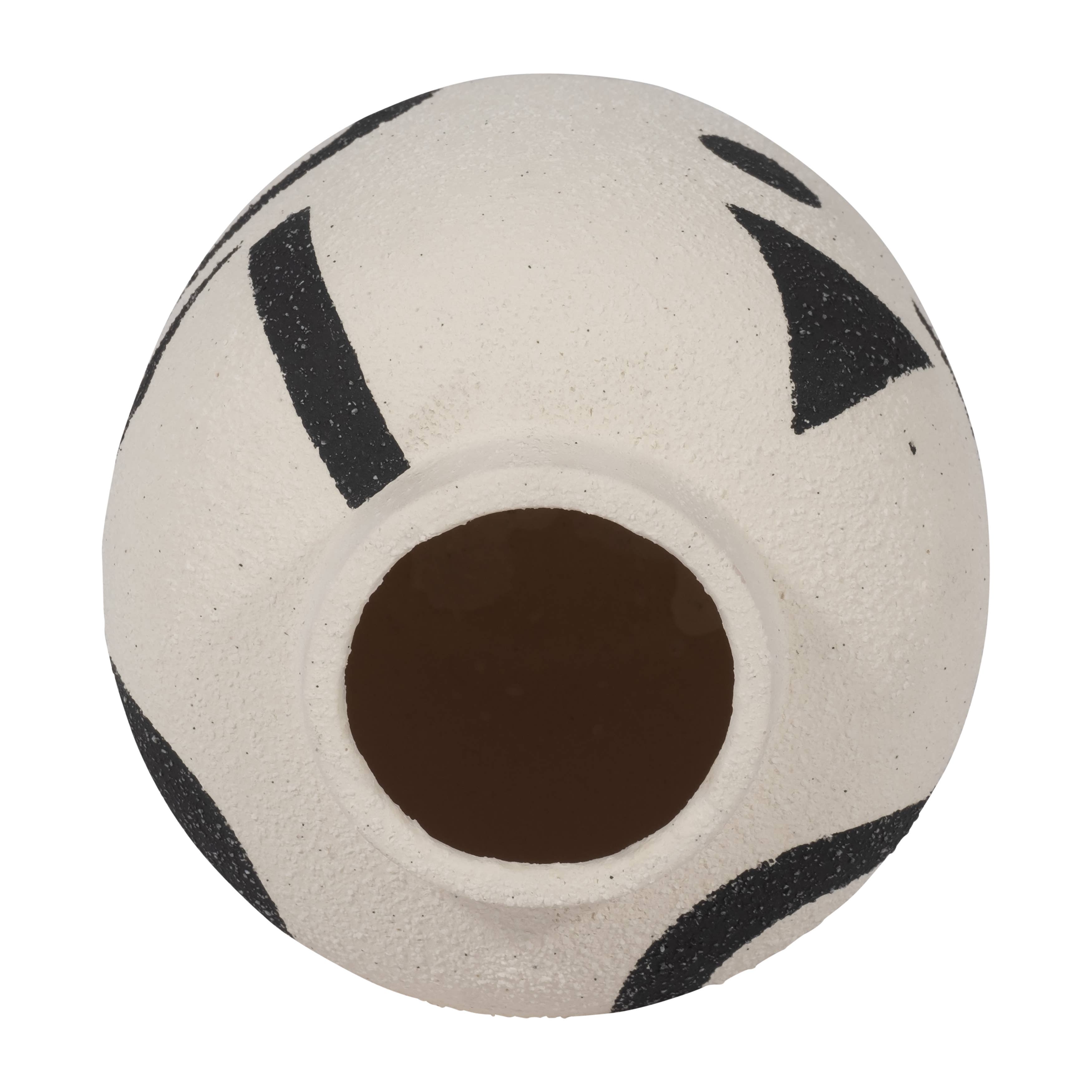 Ivory 6 in. Ceramic Round Boho Funky Bulbous Vase - Decor Addict, LLC