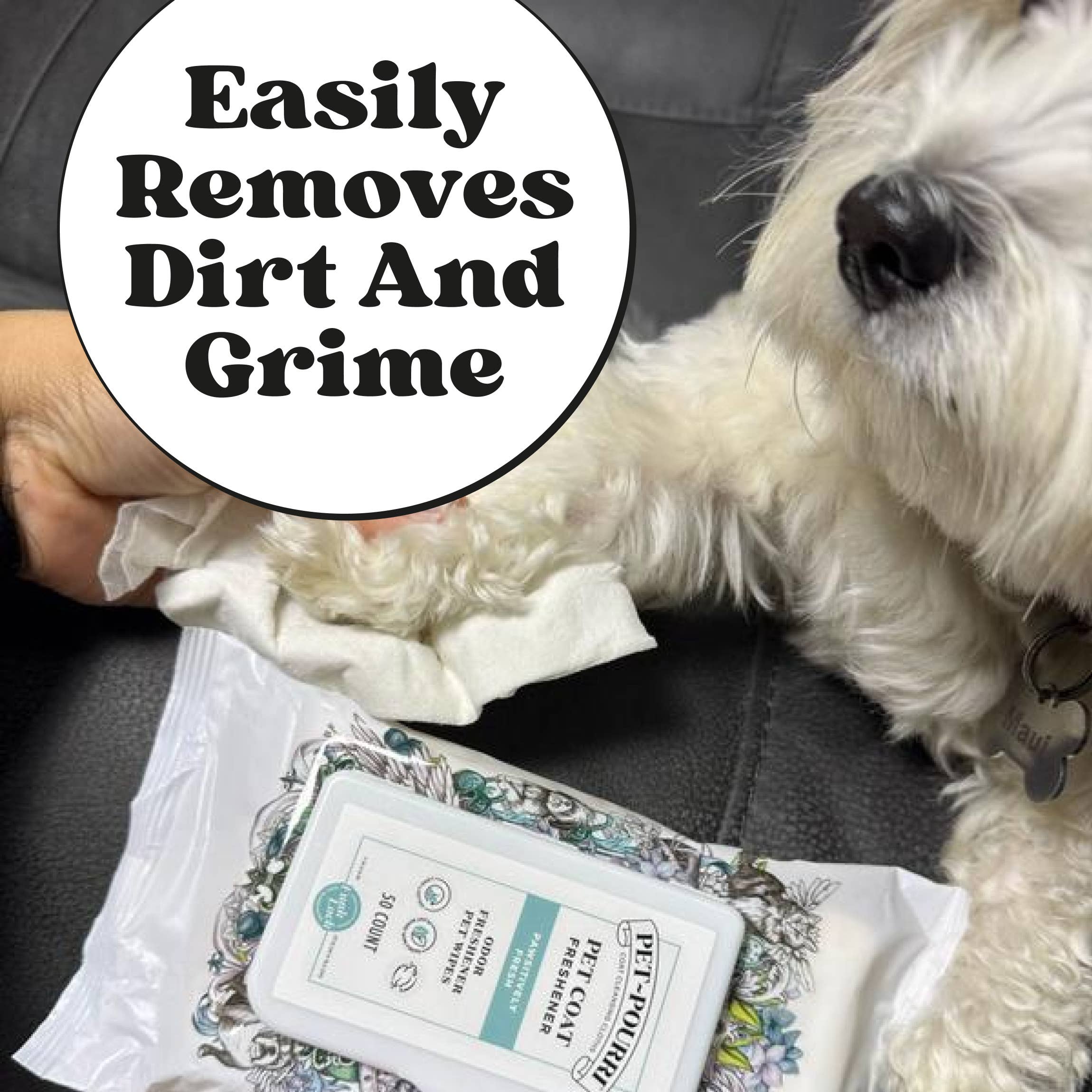 Pet~Pourri - Pet Coat Wipes - 50ct - Pawsitively Fresh Scent - Decor Addict, LLC