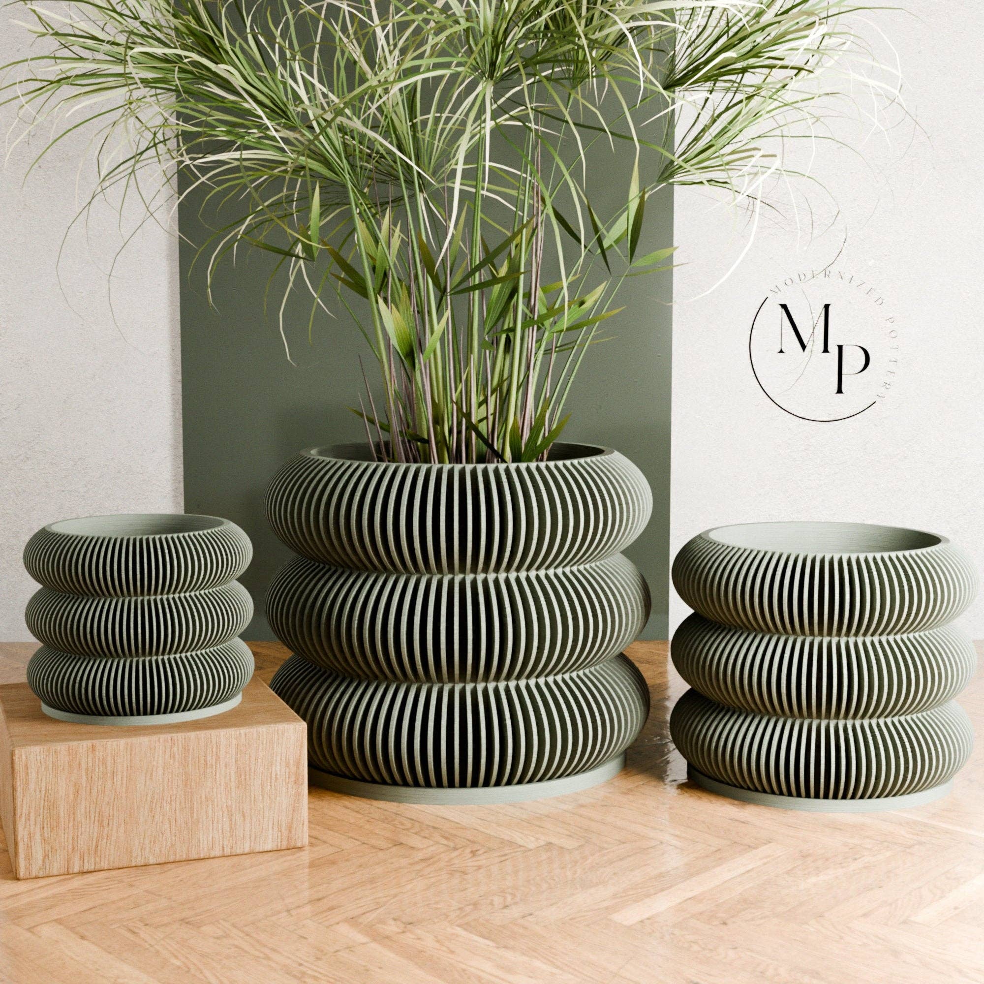 Triple BUBBLES Planter: Green / 6" - Decor Addict, LLC