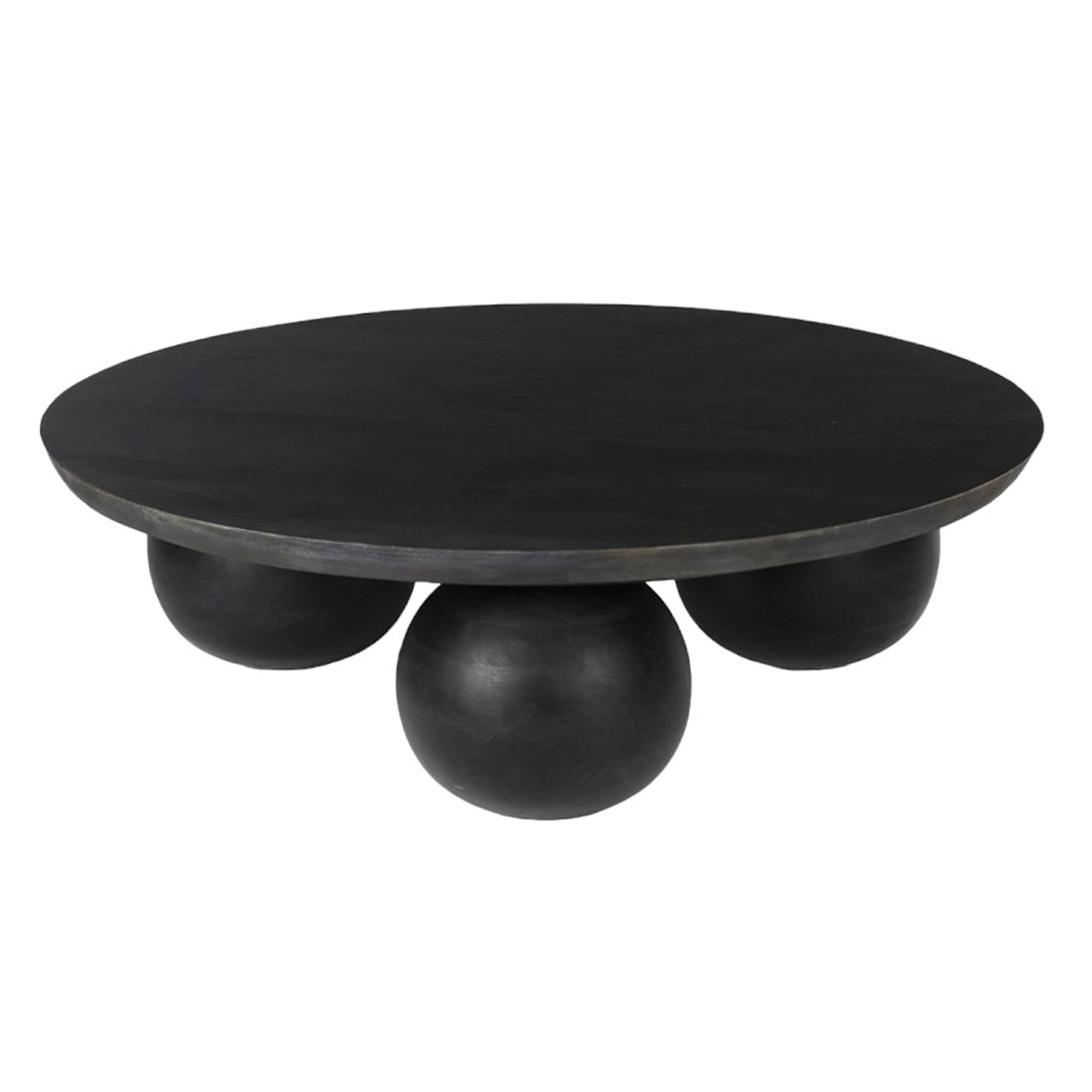 Wood, 36" Orb Coffee Table, Black Kd/ 2boxes - Decor Addict, LLC