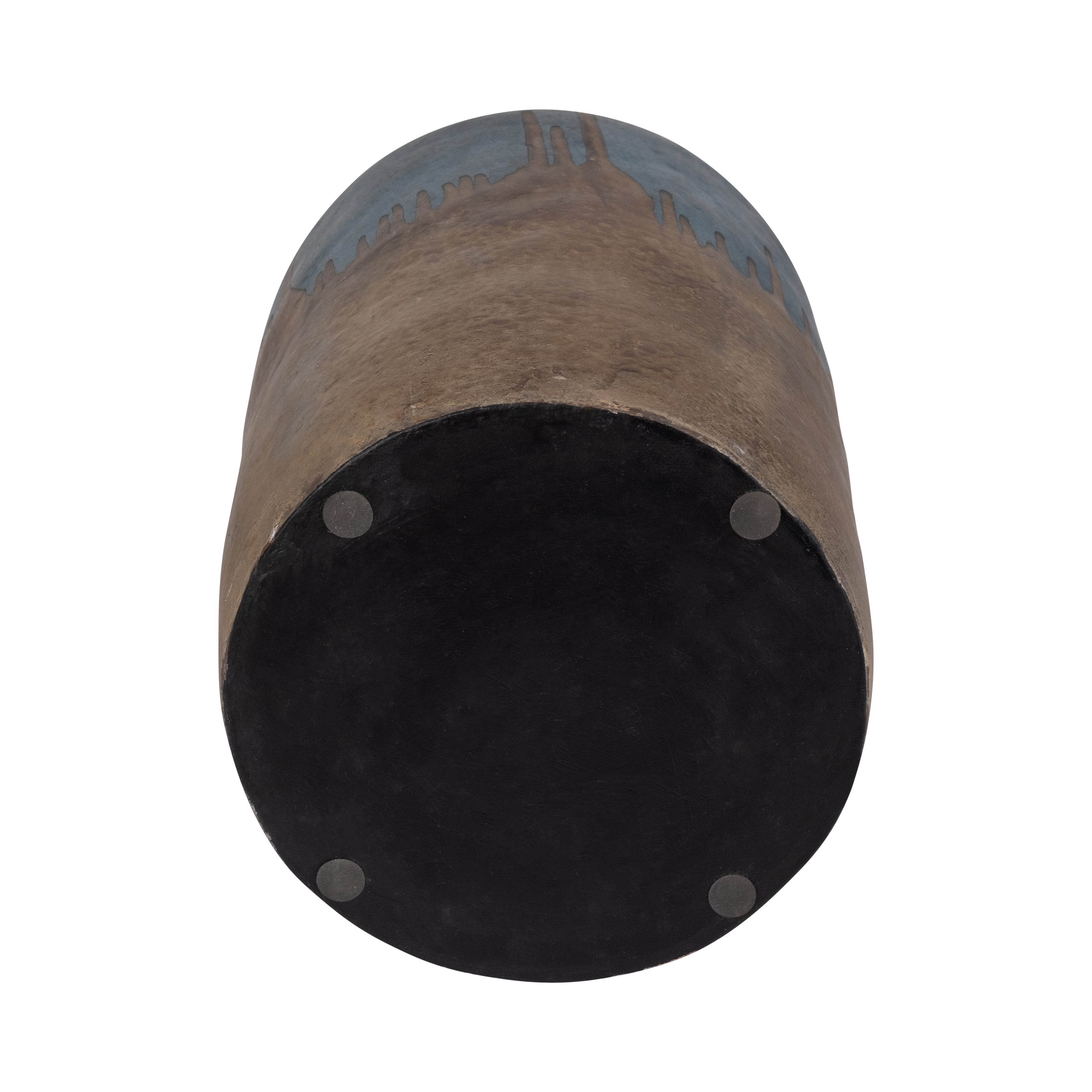 Terracotta, 14"h 2-tone Vase, Blue/ivory - Decor Addict, LLC