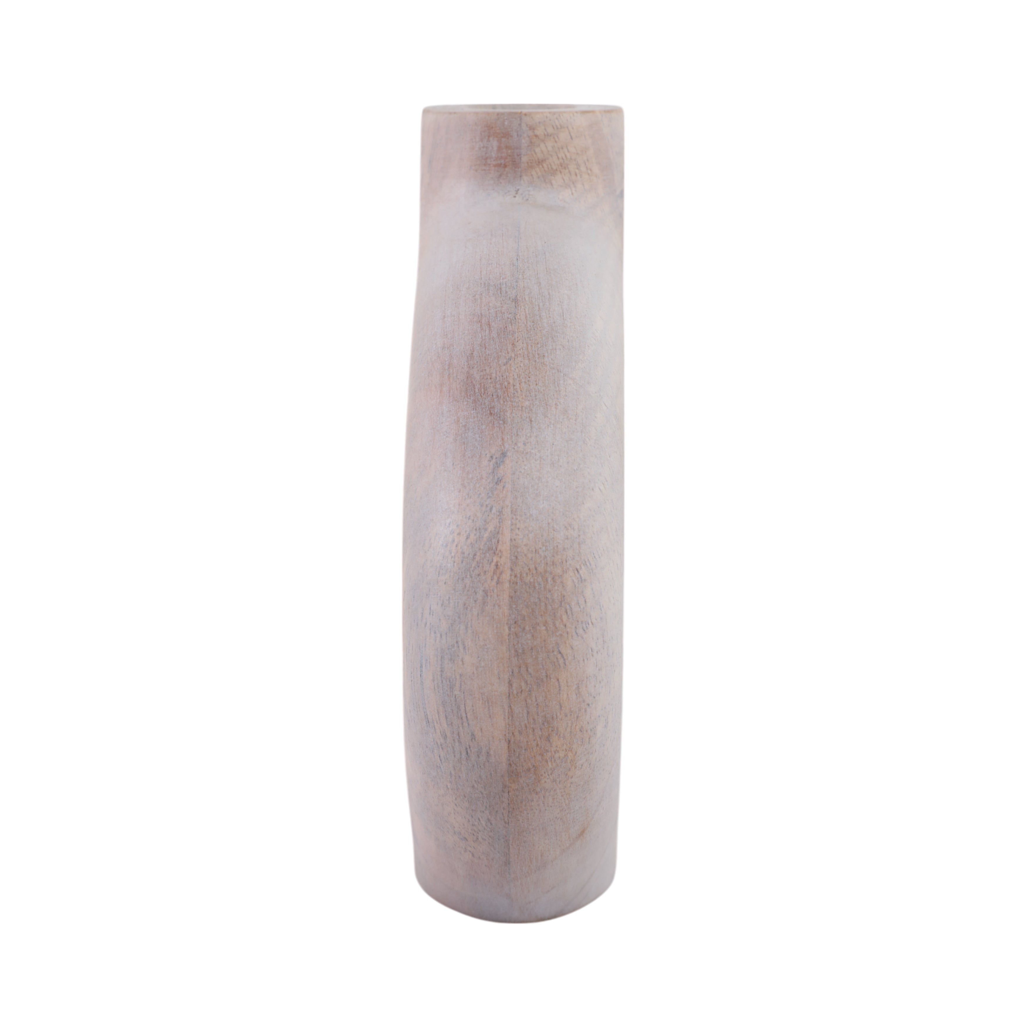 10x7" Cut-out Wood Vase, Whitewash - Decor Addict, LLC