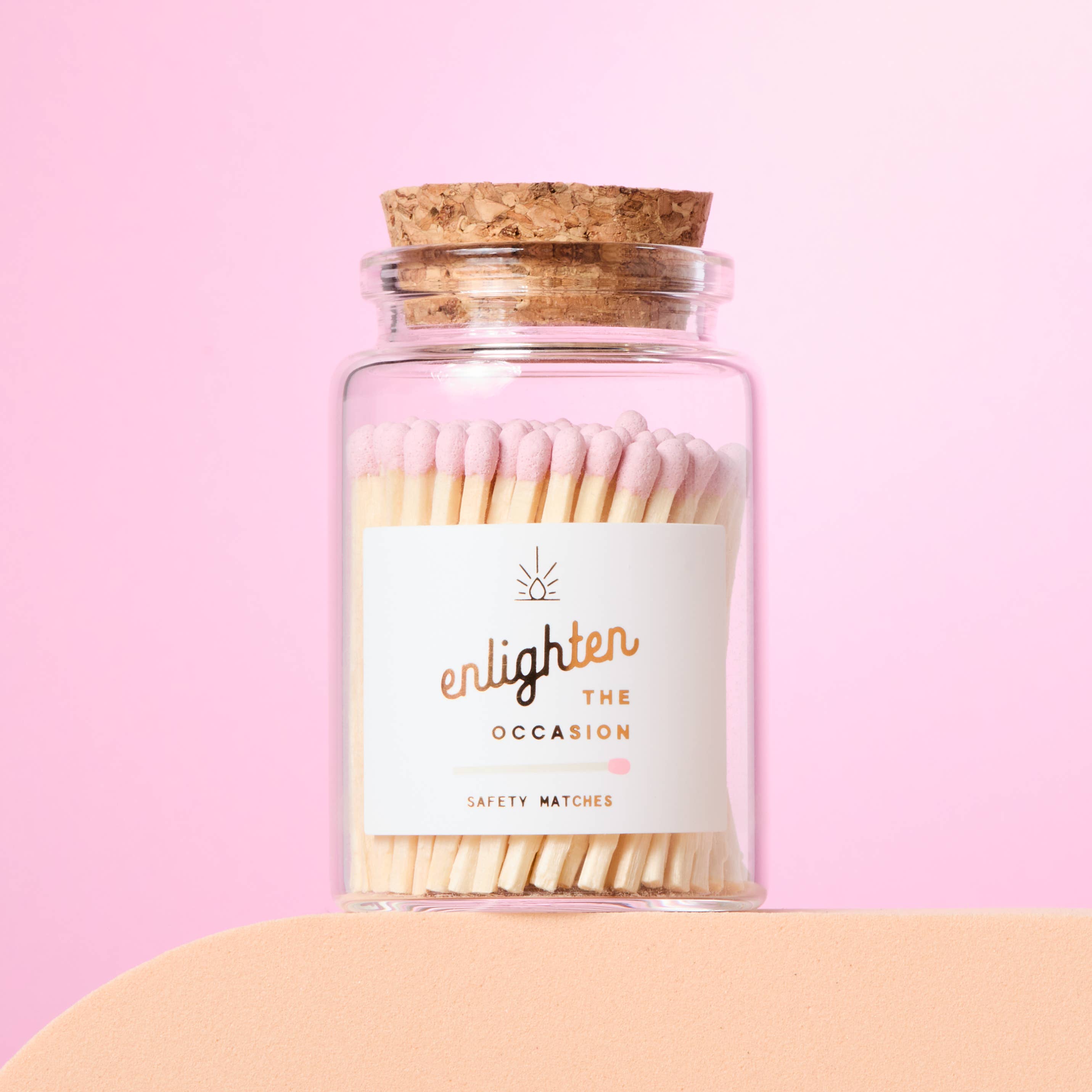 Lux Mini Match Corked Vial with Baby Pink Matchsticks - Decor Addict, LLC