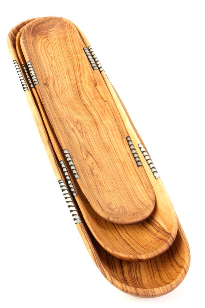 Bread Oval Display Batik Inlay Bowl : Set of 3 - Decor Addict, LLC