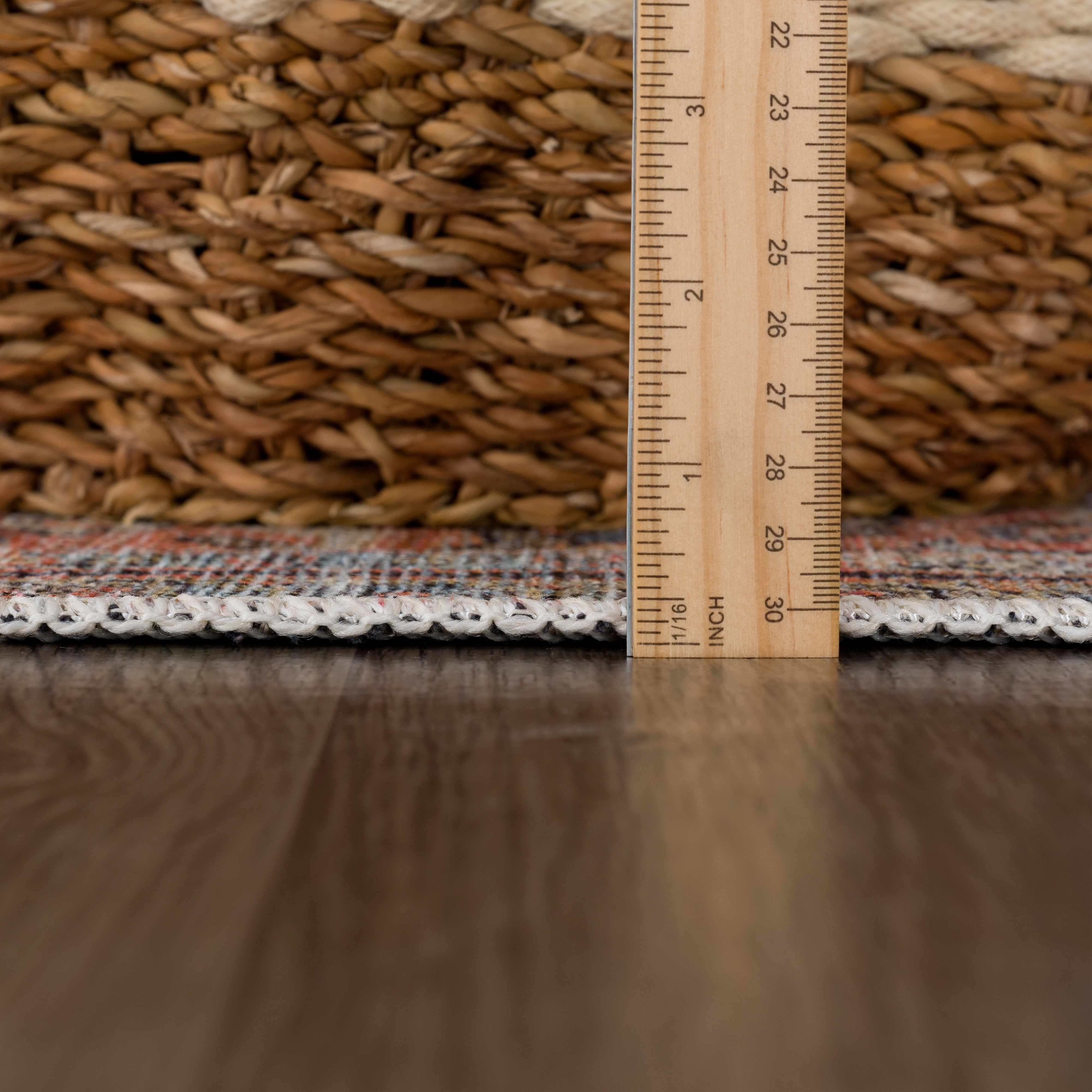 Urpi Rose & Blue Washable Area Rug - Decor Addict, LLC