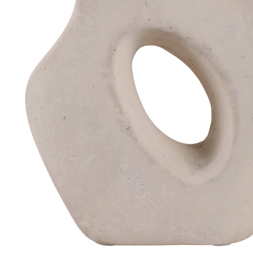 Ceramic Modern Curved Squiggle Sculpture - White, 15 in. - Decor Addict, LLC