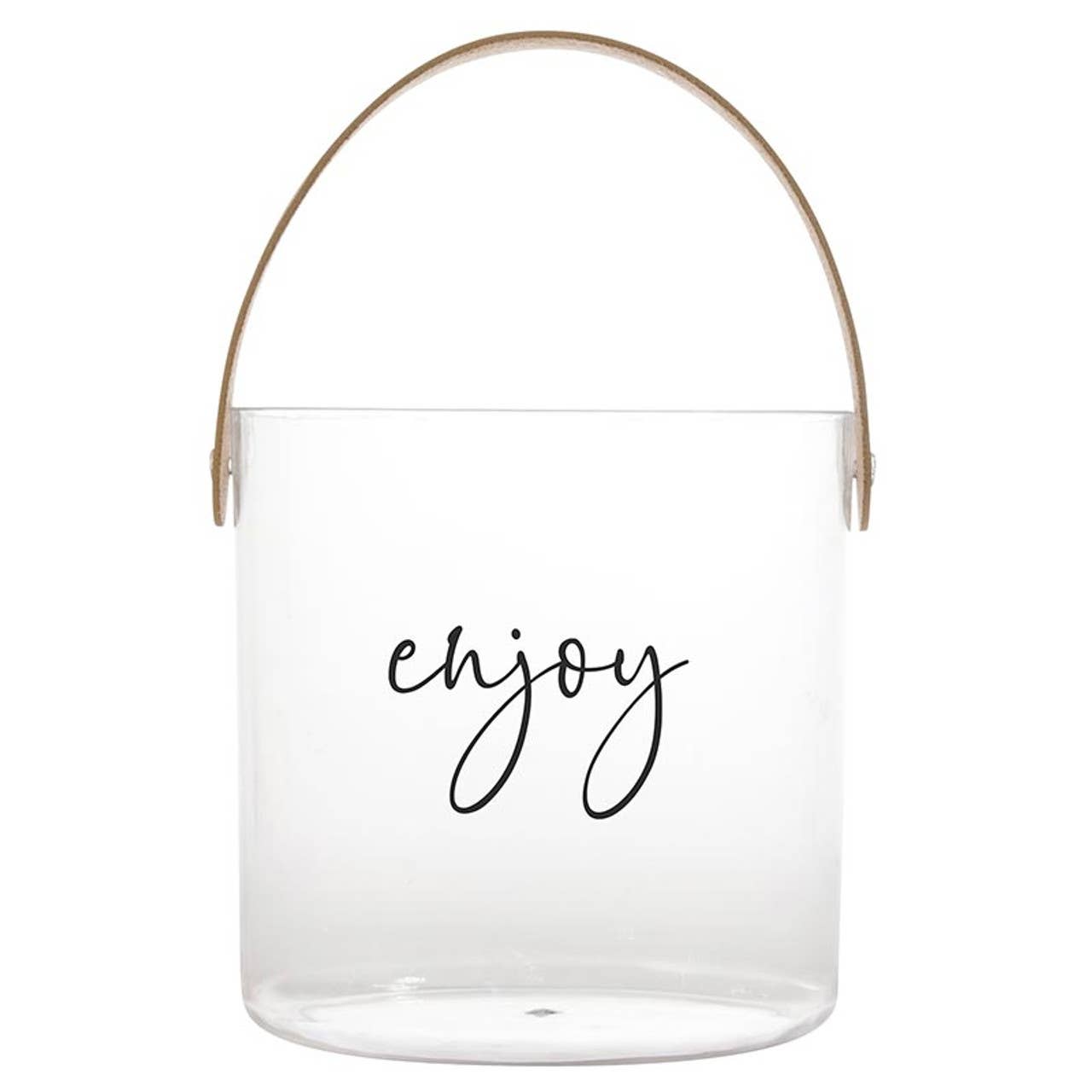 Acrylic Ice Bucket - Enjoy: Hand Wash Only / Acrylic, PU Leather - Decor Addict, LLC