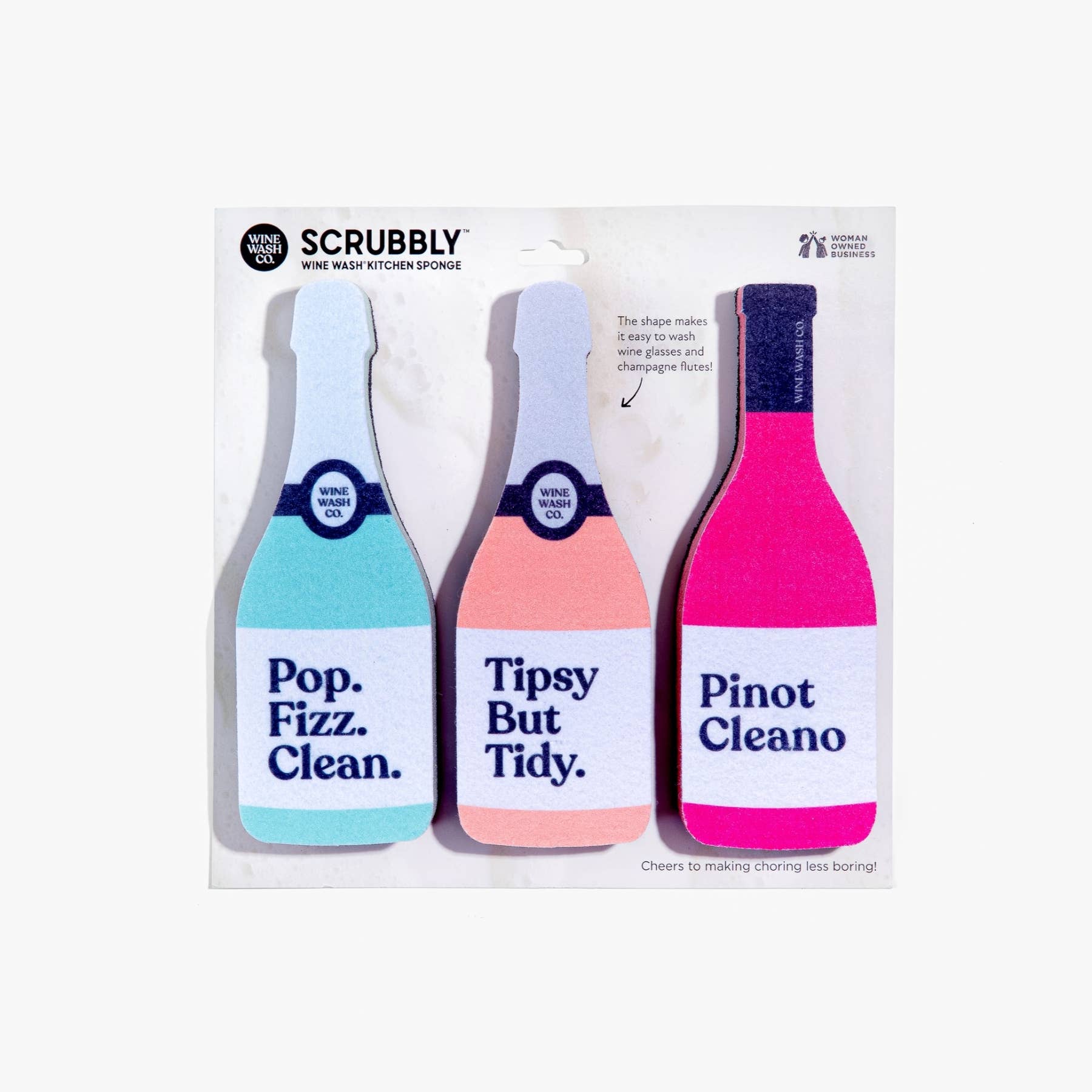 Scrubbly™ Kitchen Sponge Trio - Green/Peach/Pink - Decor Addict, LLC