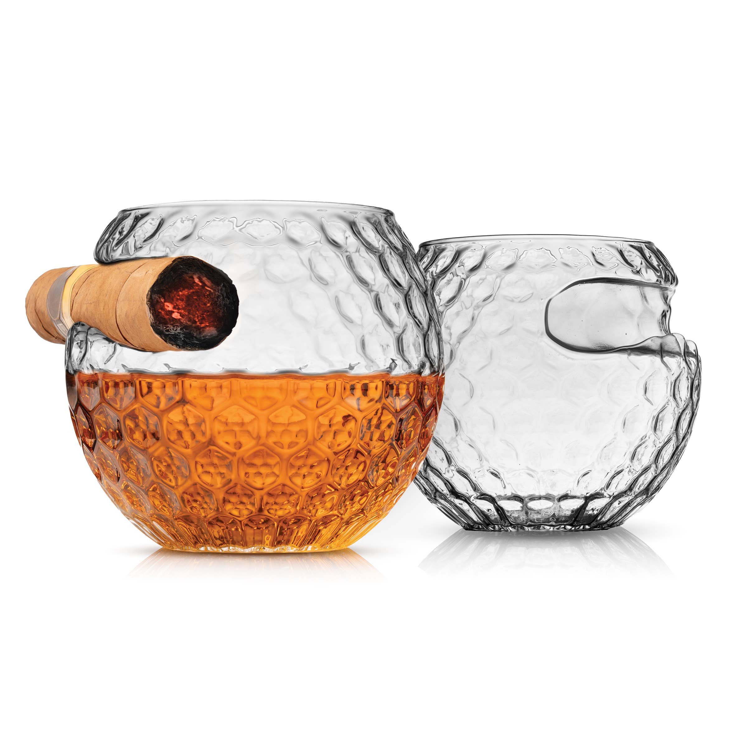 Set of Two Golf Ball Cigar Glass - Sports - Gifts for Him - Decor Addict, LLC