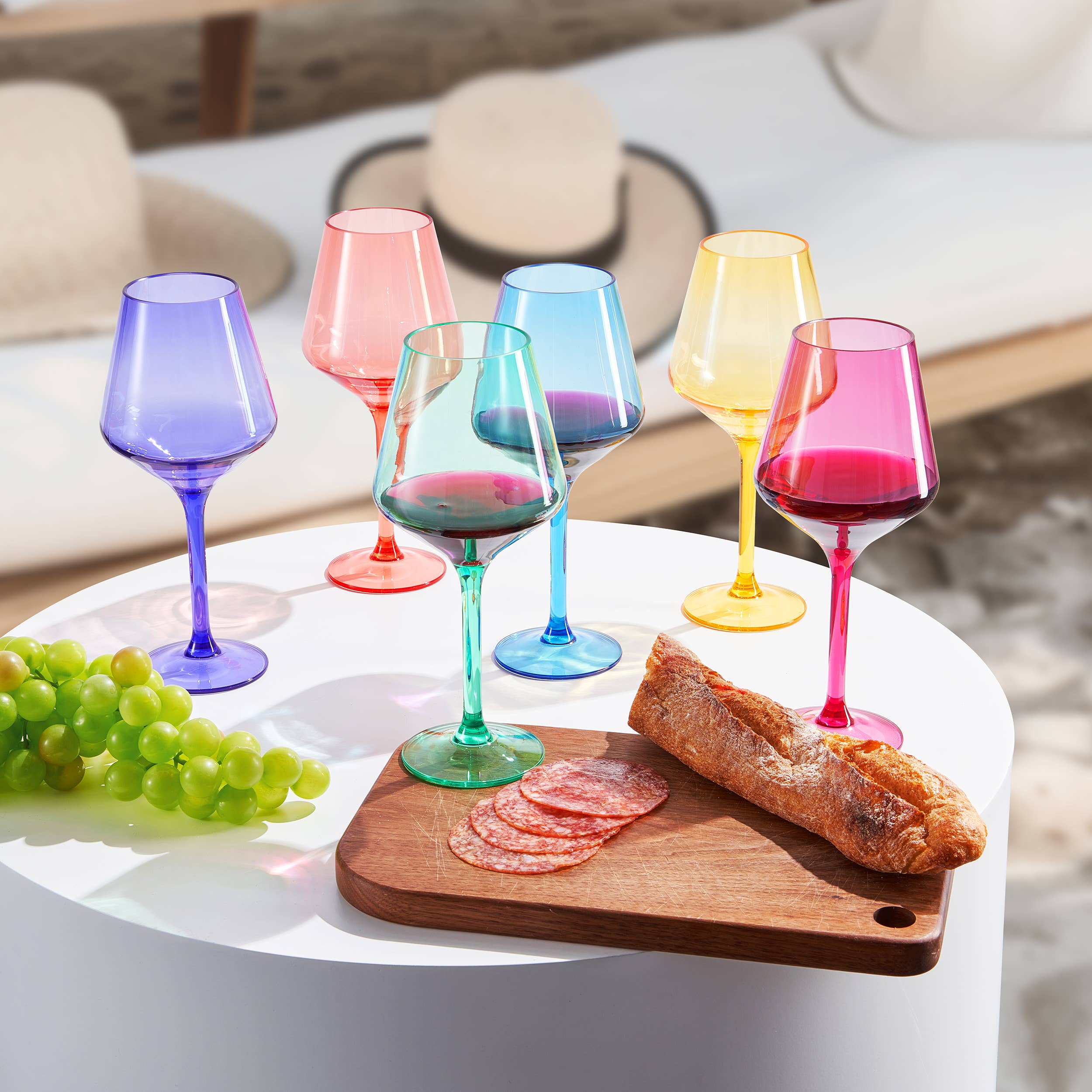 Plastic Acrylic Unbreakable Stemmed Wine Glasses, Set of 12 - Decor Addict, LLC