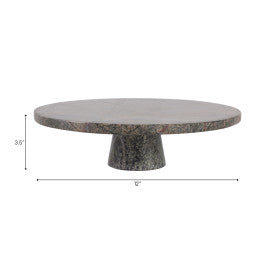 12x4" Forest Marble Cake Stand, Green - Decor Addict, LLC