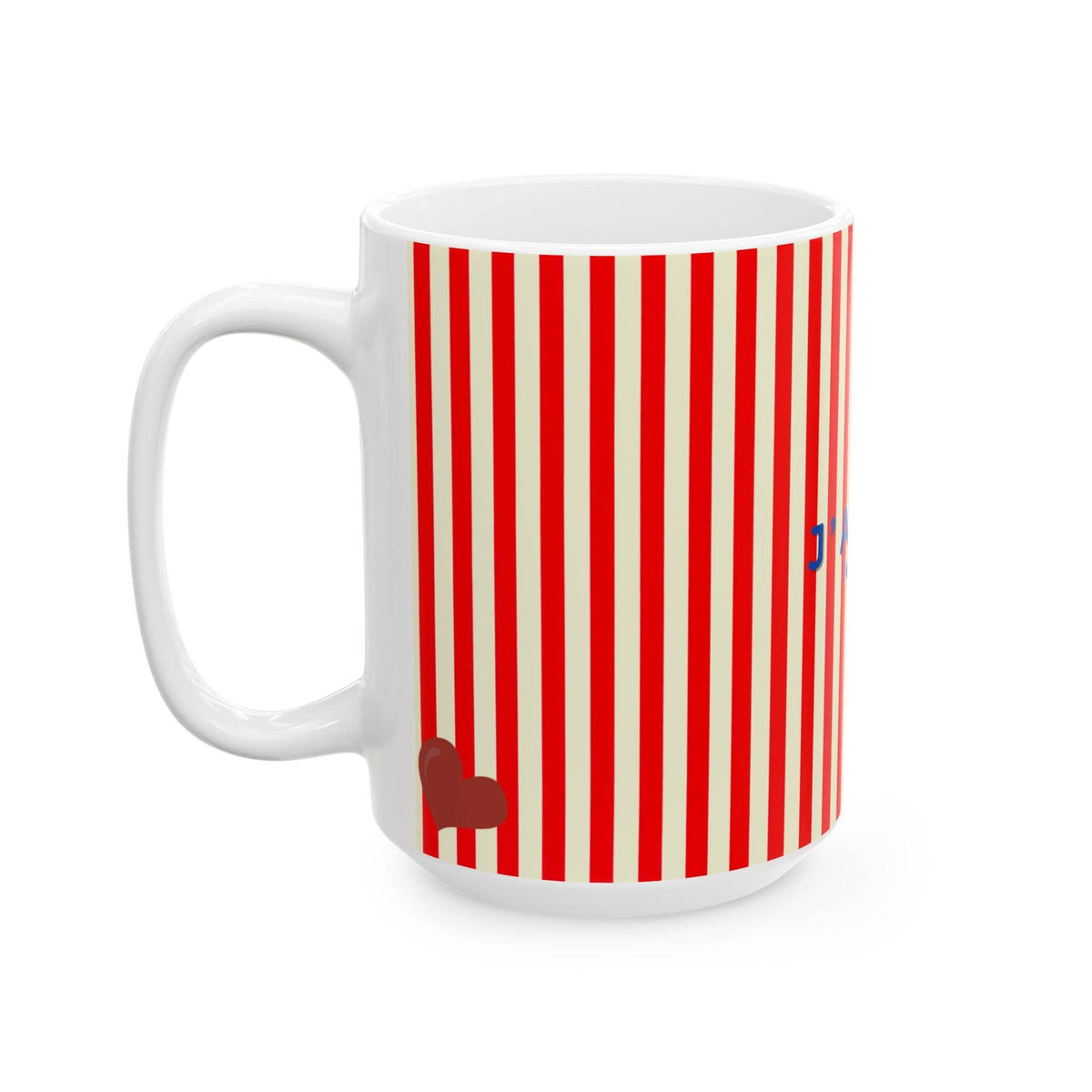 I Love Coffee Ceramic Mug-RED, J'adore le café: 11oz