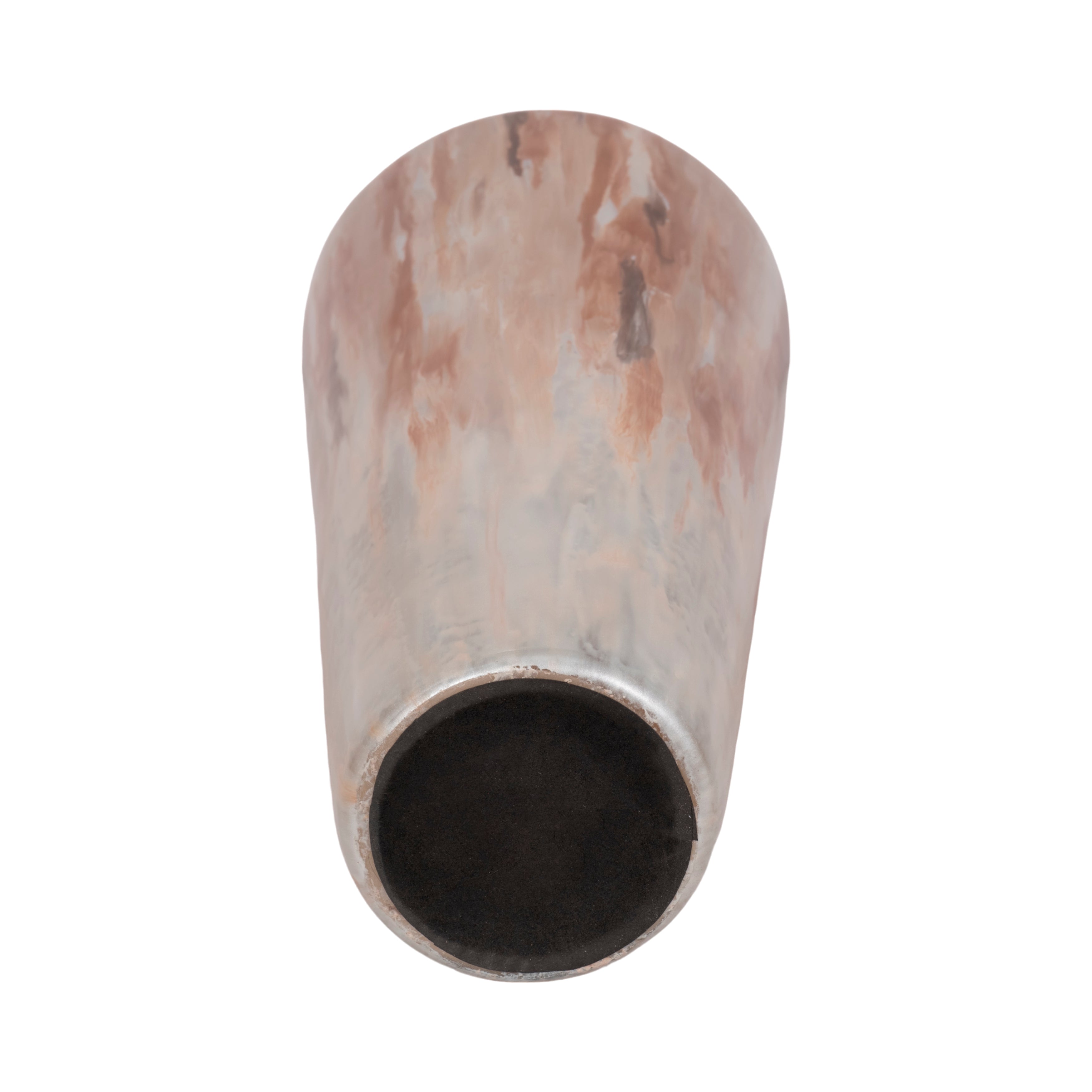 24" Nude Drip Finish Glass Floor Vase, Tan Multi - Decor Addict, LLC