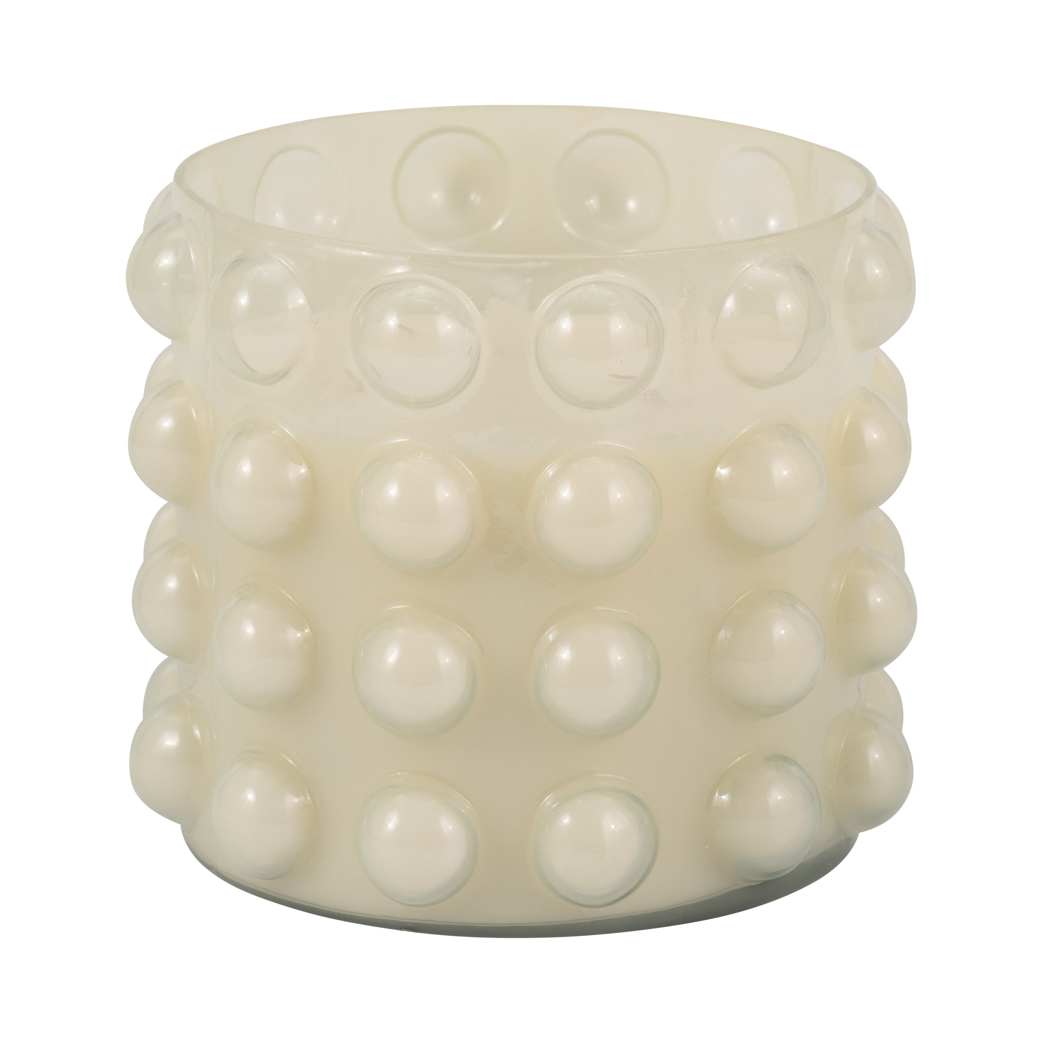 Glass, 9" 102 Oz Bubble Candle, Ivory - Decor Addict, LLC