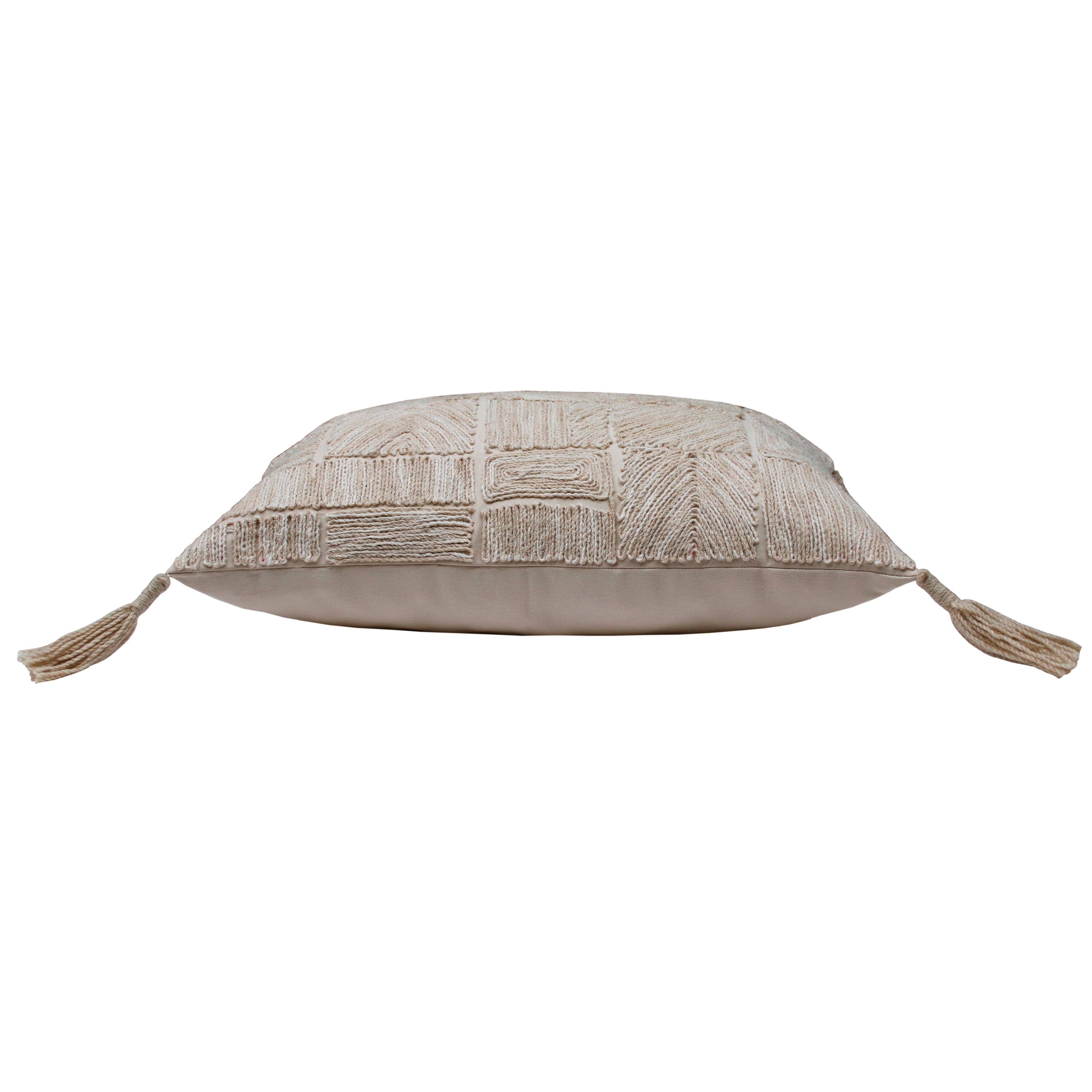 Harmison Handmade Cotton/Wool Throw Pillow, 14" x 20", Tan - Decor Addict, LLC