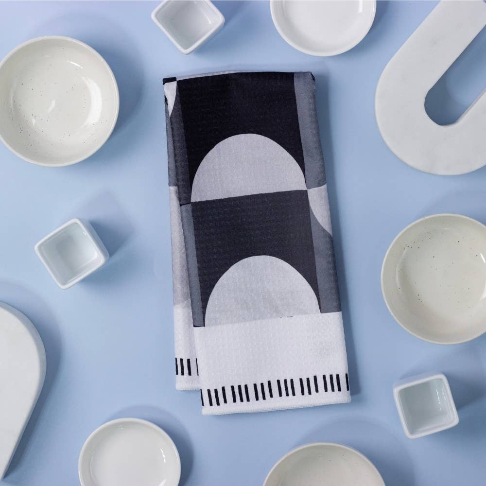 Mono Geo Colorblock Dish Towel - 16''x24'': Folded Packaging - Decor Addict, LLC