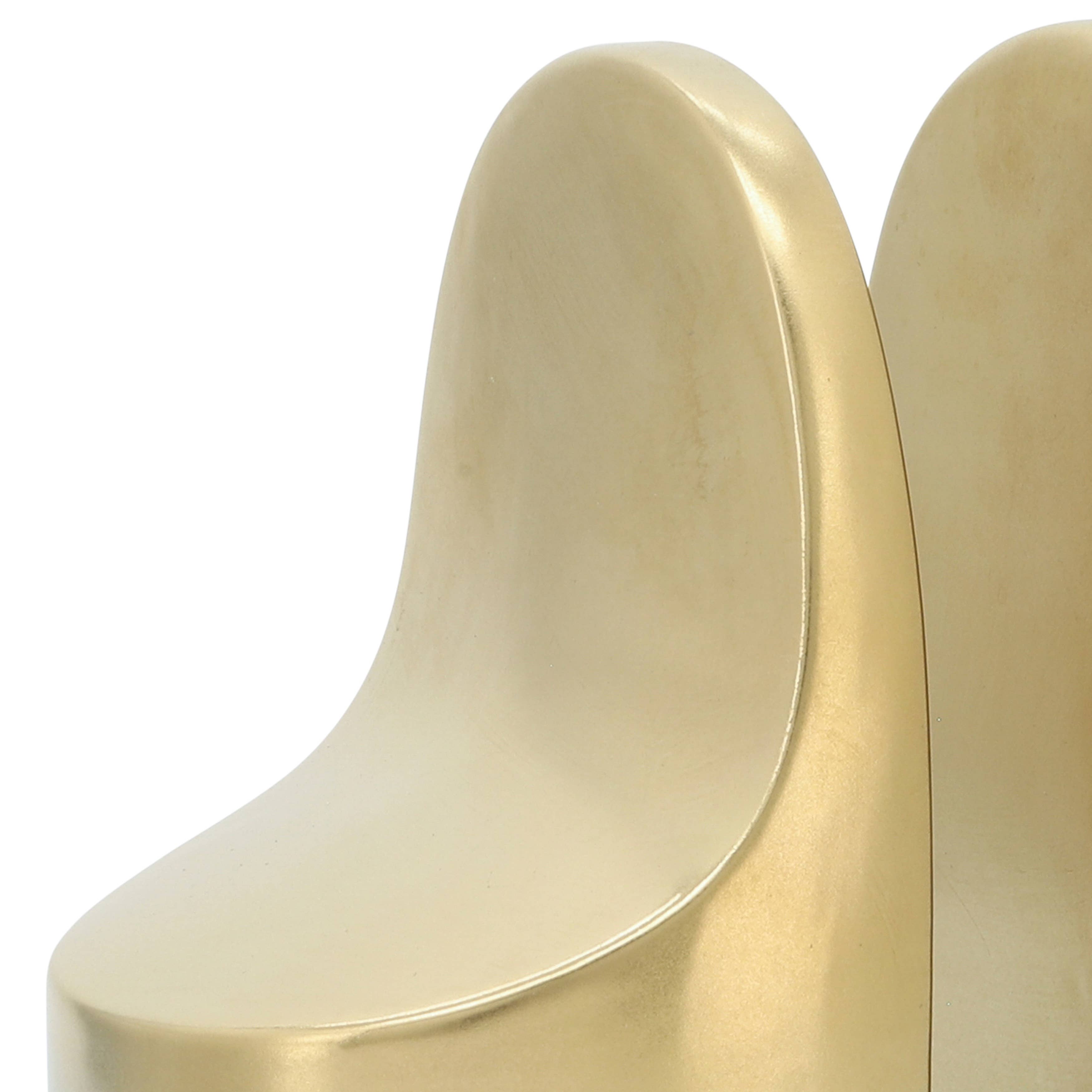 Bookends Set of 2 - Gold Ceramic Contemporary, 6 in. - Decor Addict, LLC