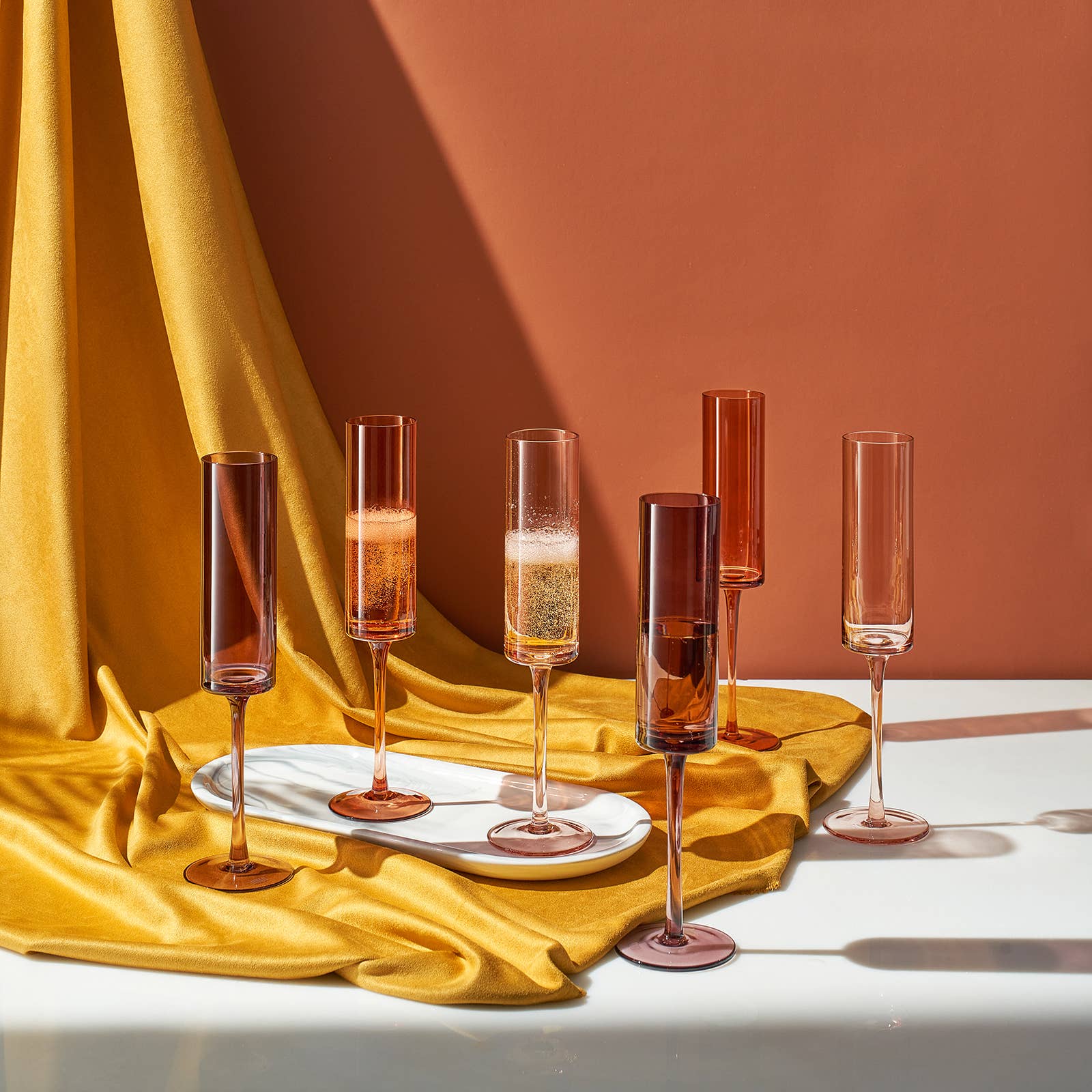 Venus Champagne Flute Set, 6oz Glasses Set of 6 - Decor Addict, LLC