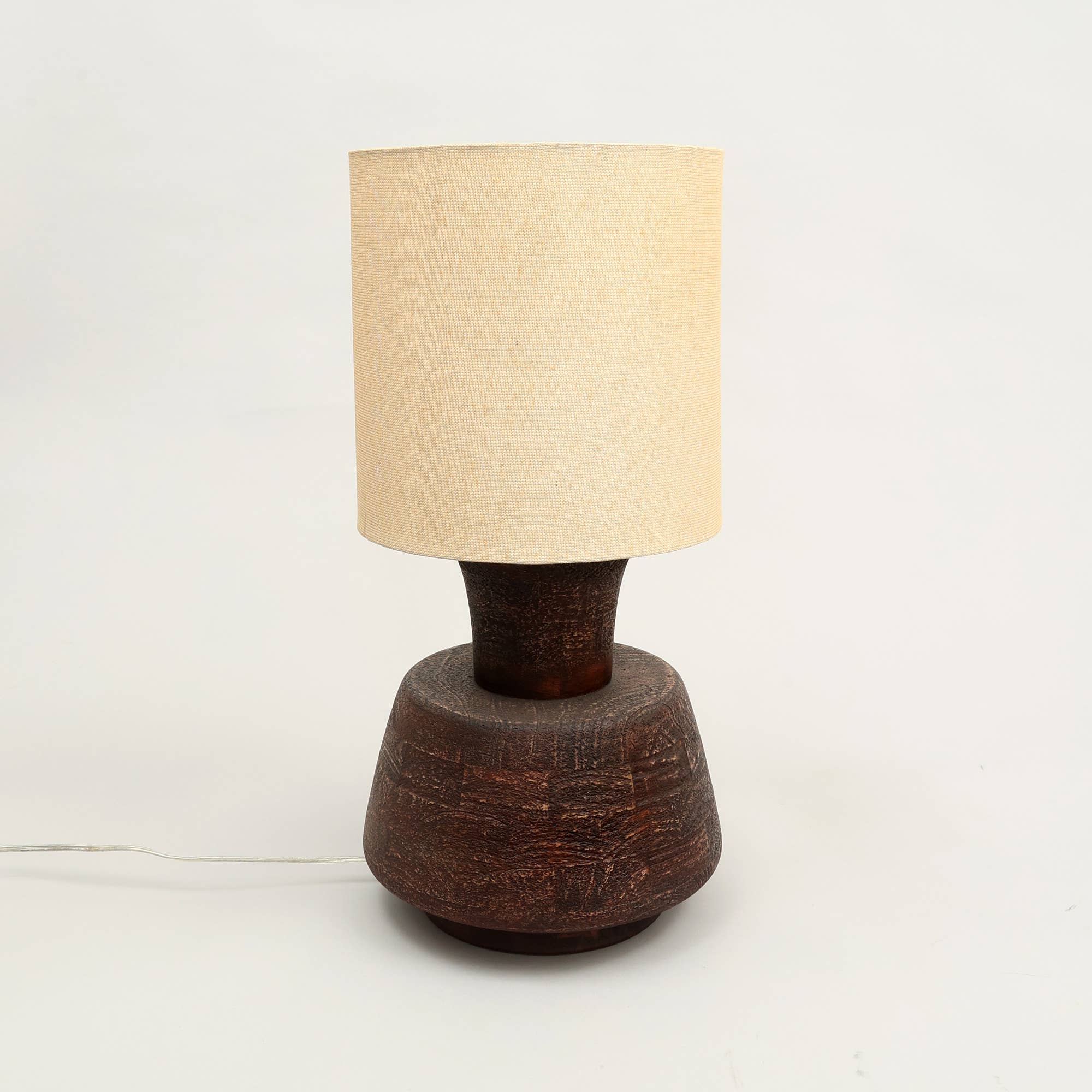 Handmade Artisanal Table Lamp with Wooden Base-13X13X26.5" - Decor Addict, LLC