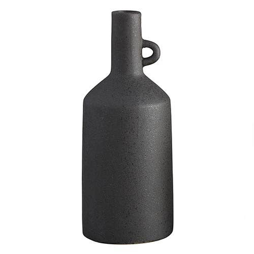 Grey 1 Handle Vase Lg - Decor Addict, LLC