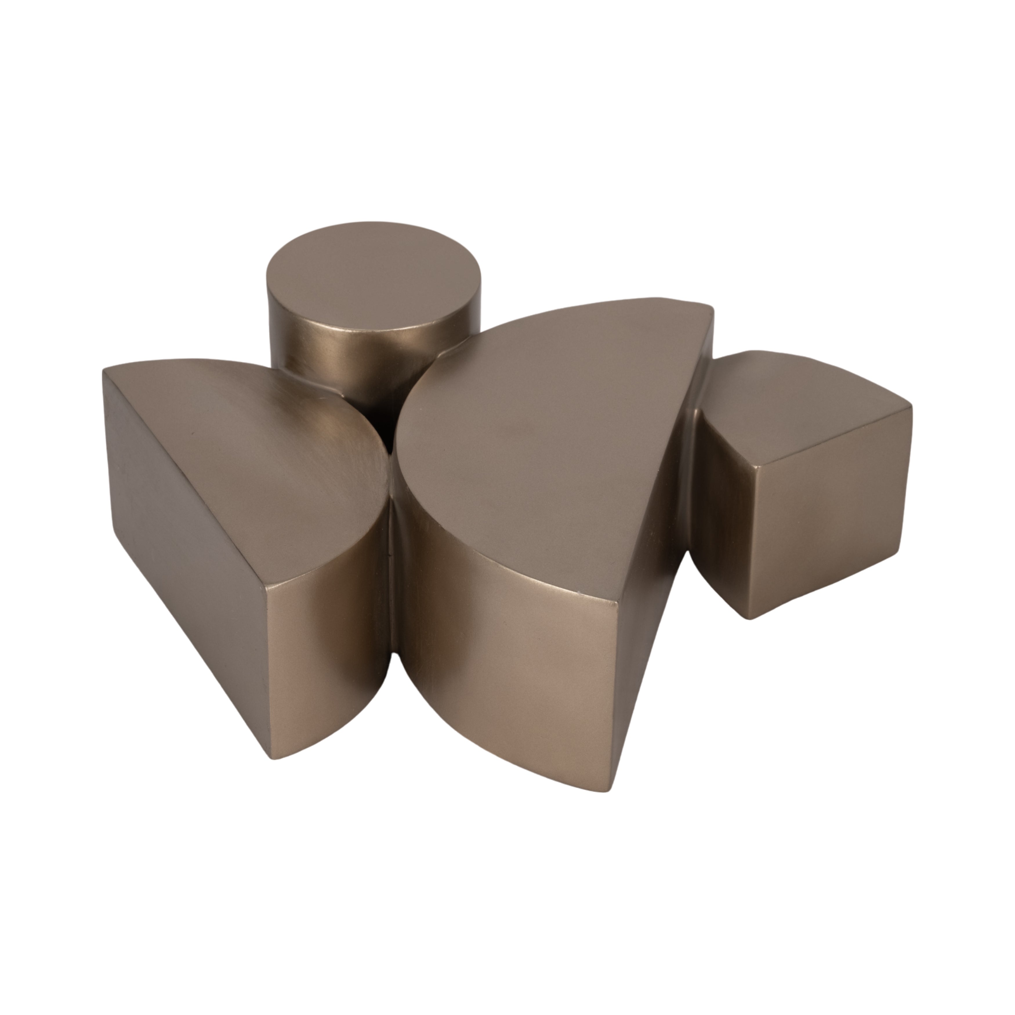 13" Stacked Shapes Sculpture, Champagne - Decor Addict, LLC