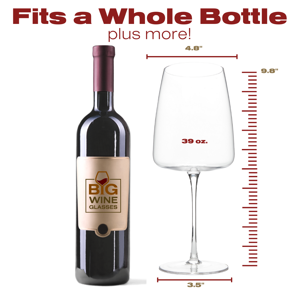 GOLIATH - Oversized Big Wine Glasses (Set of 2) - Decor Addict, LLC
