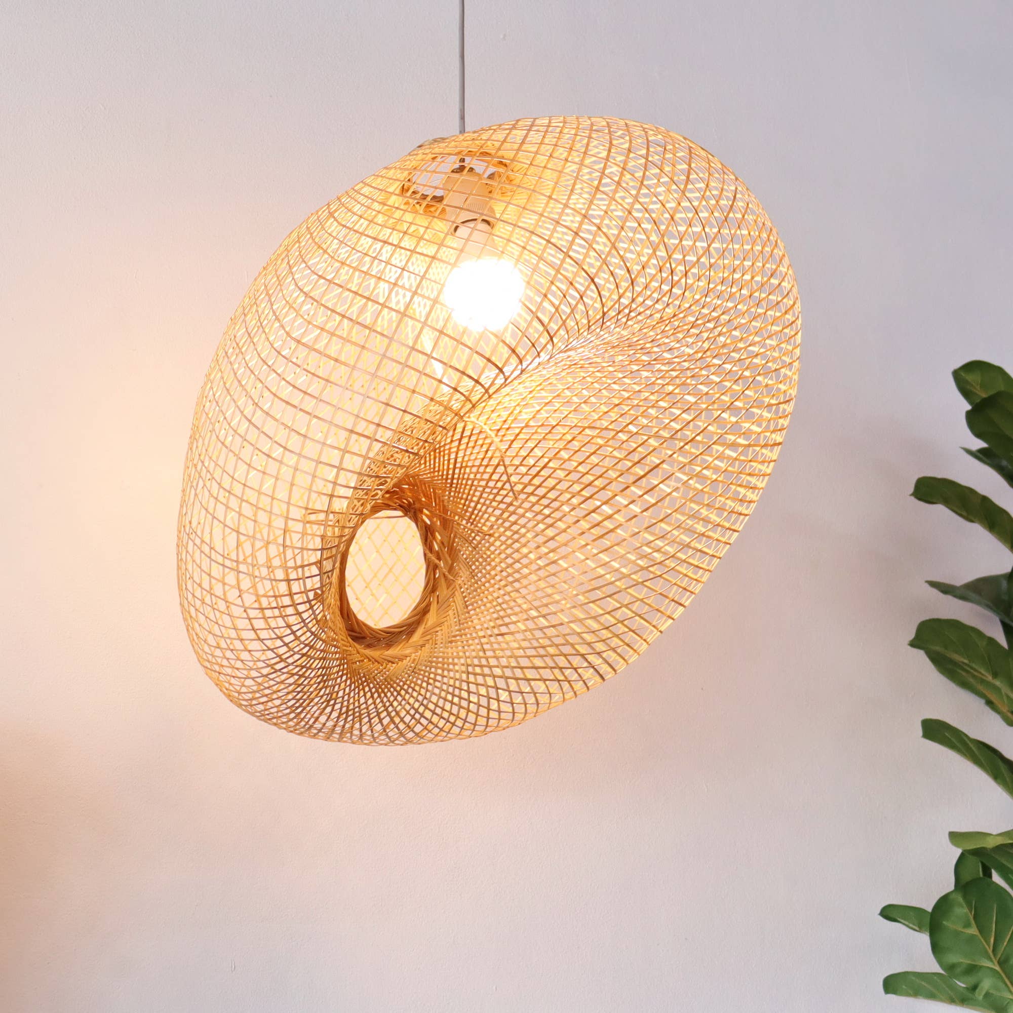Reshape able bamboo pendant light: Natural / D - Decor Addict, LLC