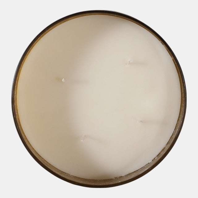 6" 28 Oz Sensual Amber Frosted Glass Candle, Multi - Decor Addict, LLC