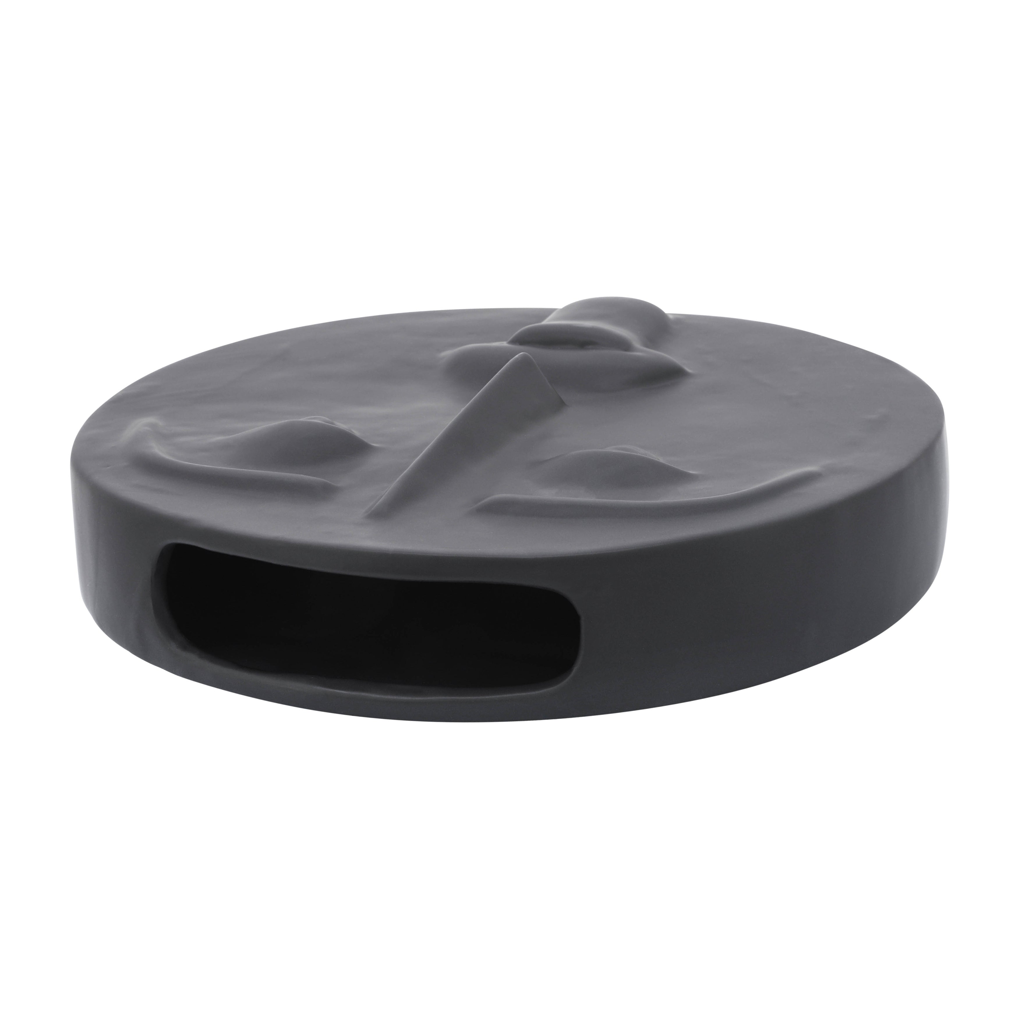 Cer, 10" Sad Face Vase, Black - Decor Addict, LLC