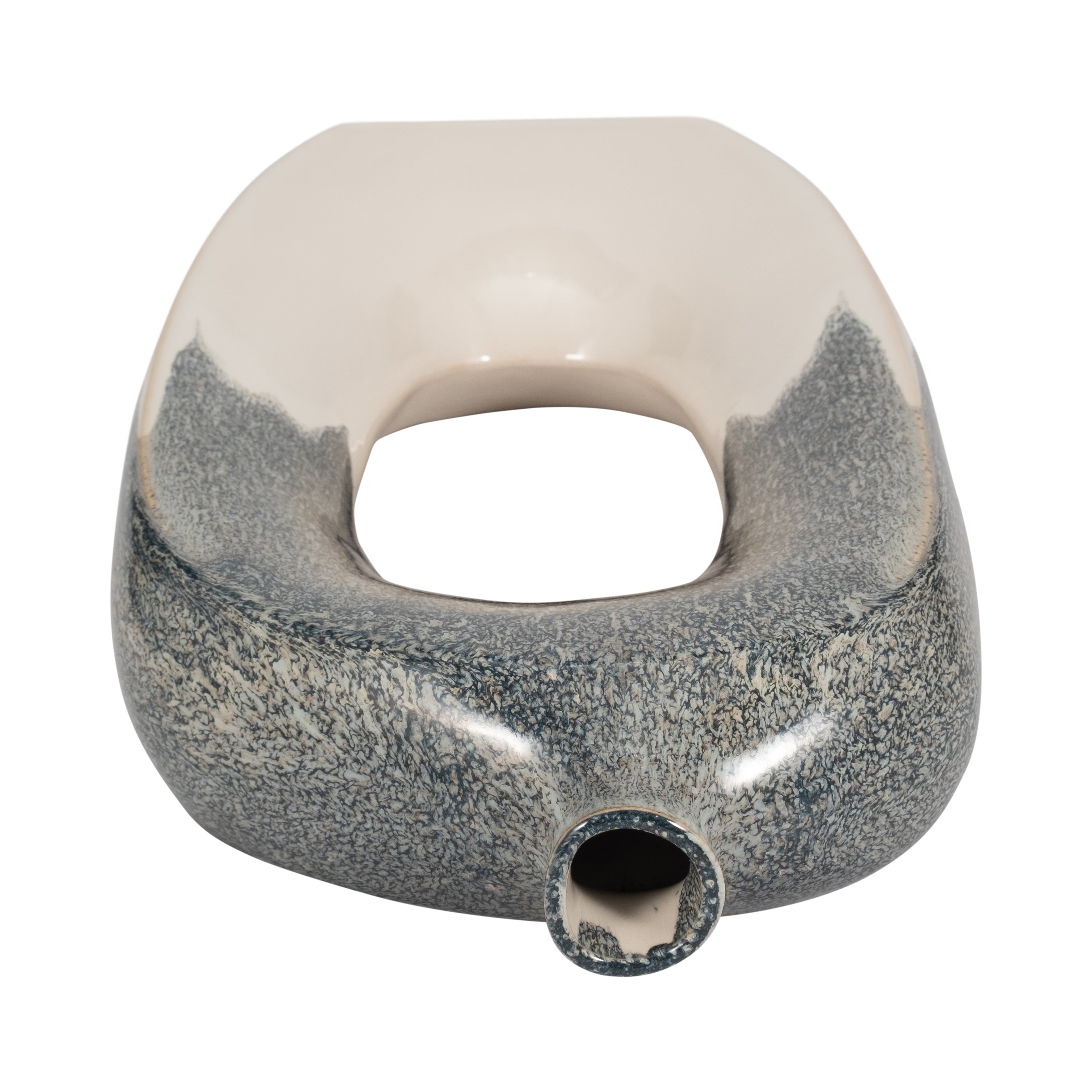 Cer, 16" Curvy Open Cut-out Vase, Blue/white - Decor Addict, LLC