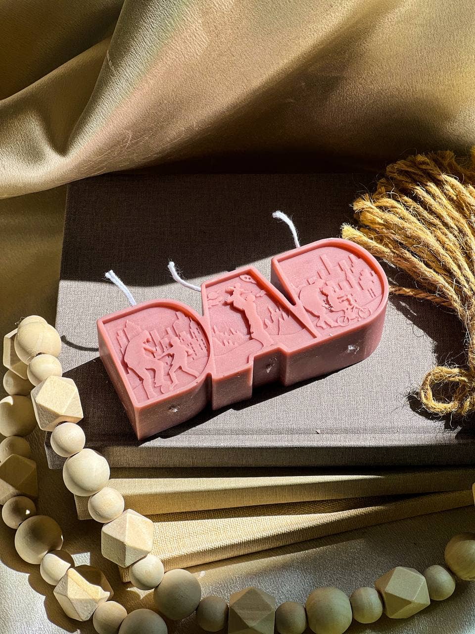 DAD Letter Candle 1.5x4.5in - Mothers : Green / PaloSanto&Sandalwood - Decor Addict, LLC