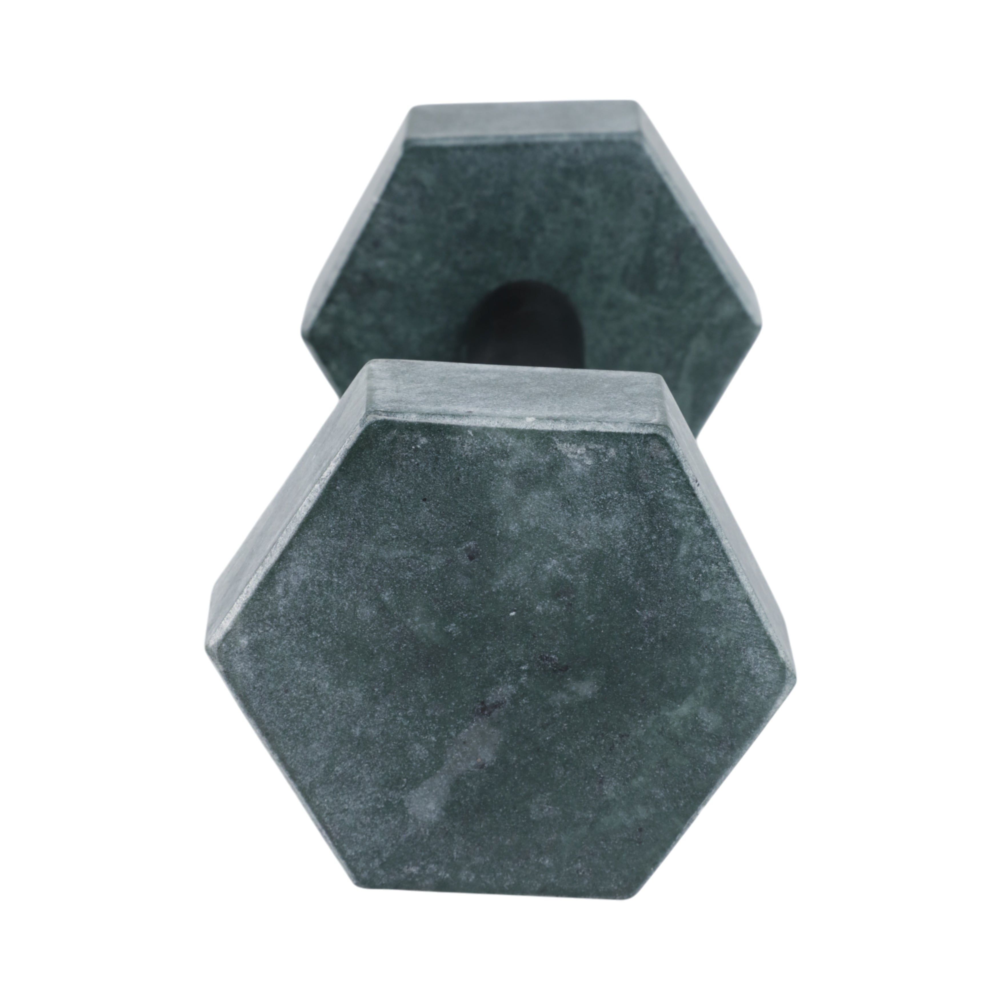 8x4" Marble Dumbbell, Green/black - Decor Addict, LLC