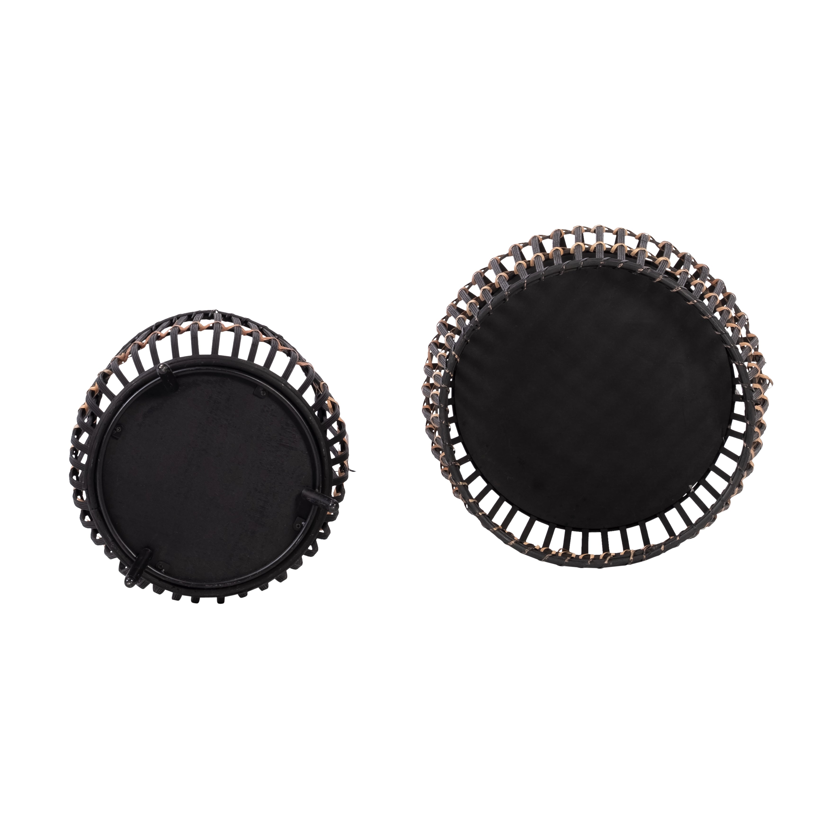 S/3 Bamboo Footed Planters 17/14/10", Black - Decor Addict, LLC