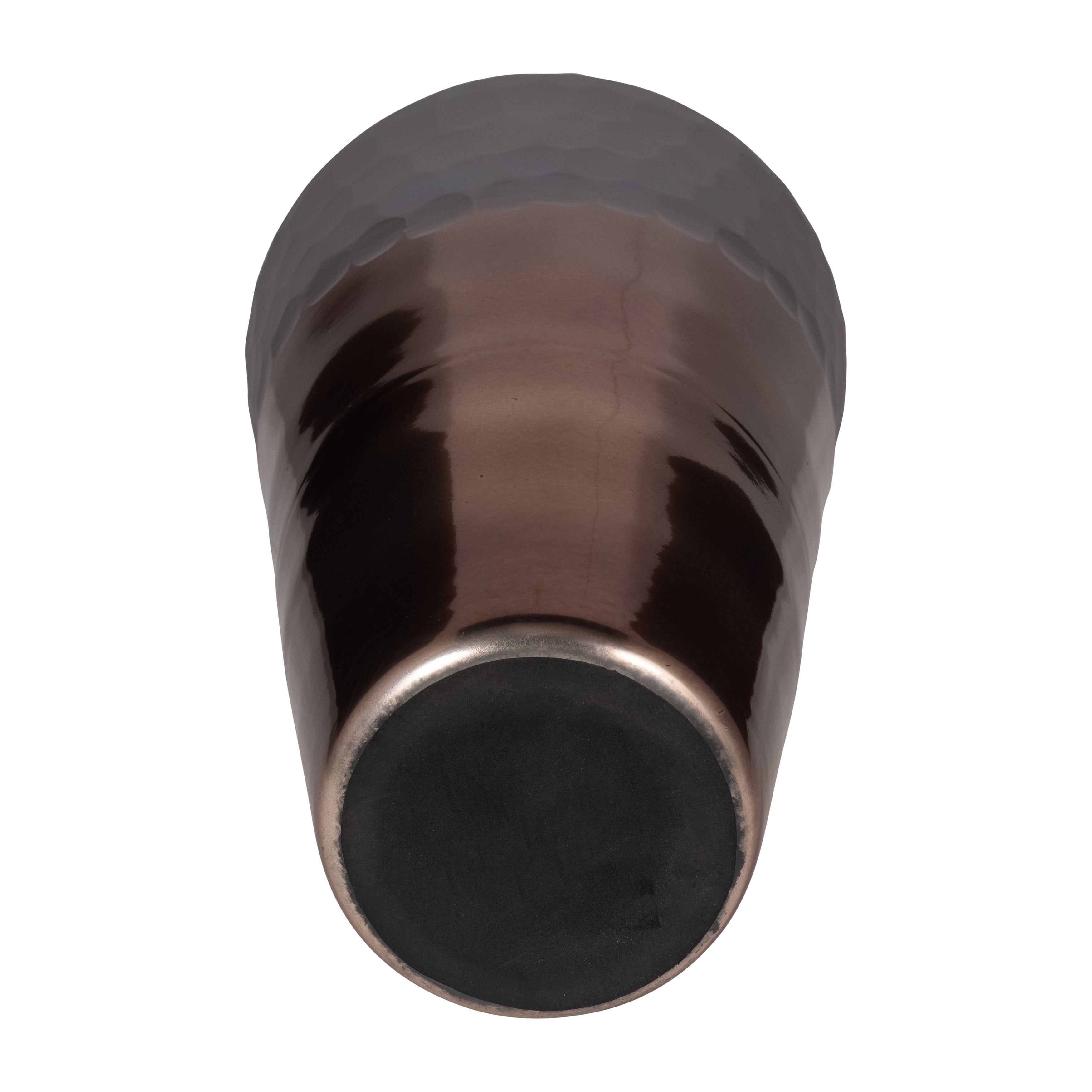 Glass, 17" 2-tone Hand-cut Vase, Metallic - Decor Addict, LLC