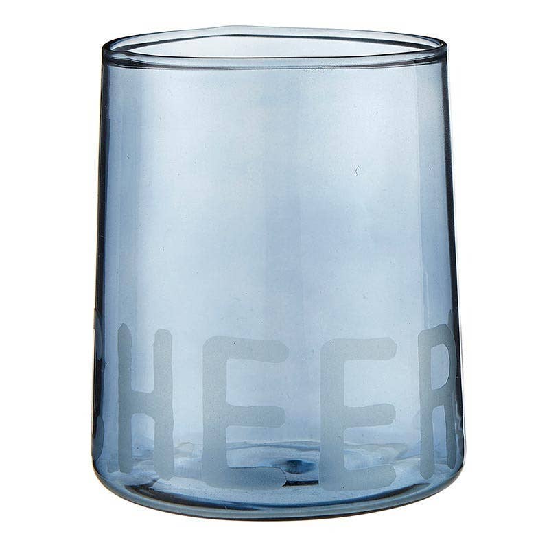 Face to Face Blue Glass- Cheers - Decor Addict, LLC