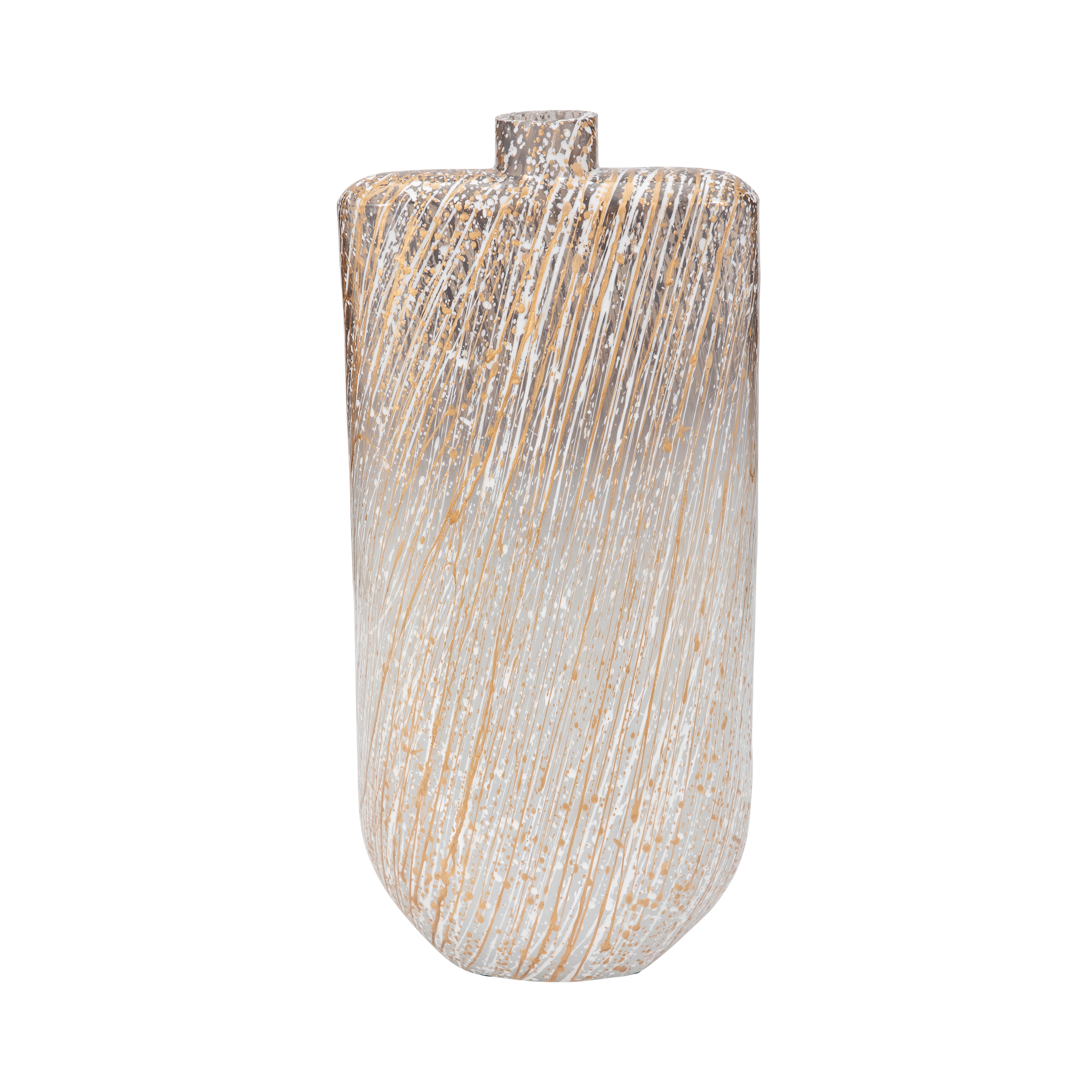 Glass,16",striped Stained Vase,multi - Decor Addict, LLC