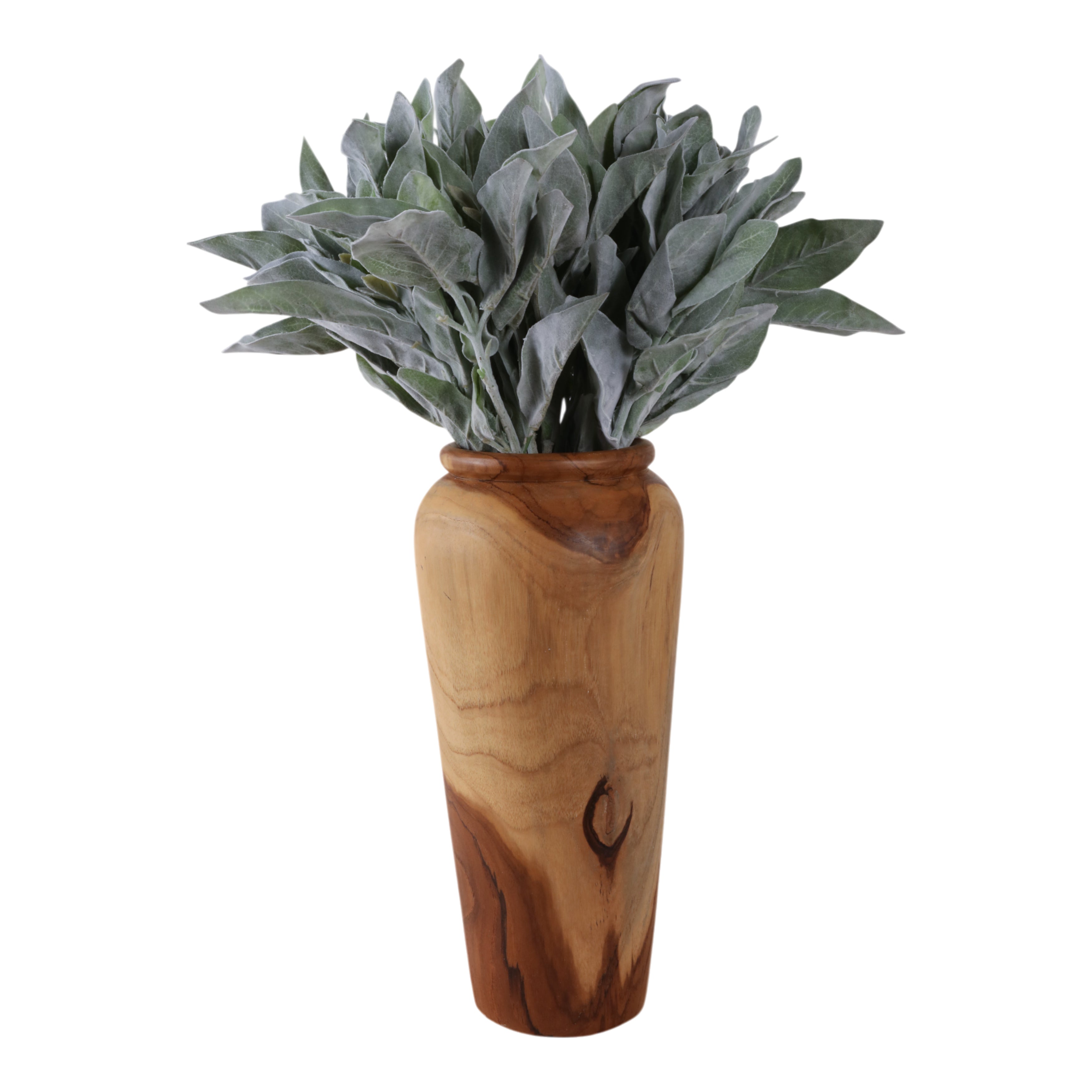 16x7" Teak Wood Vase, Brown - Decor Addict, LLC