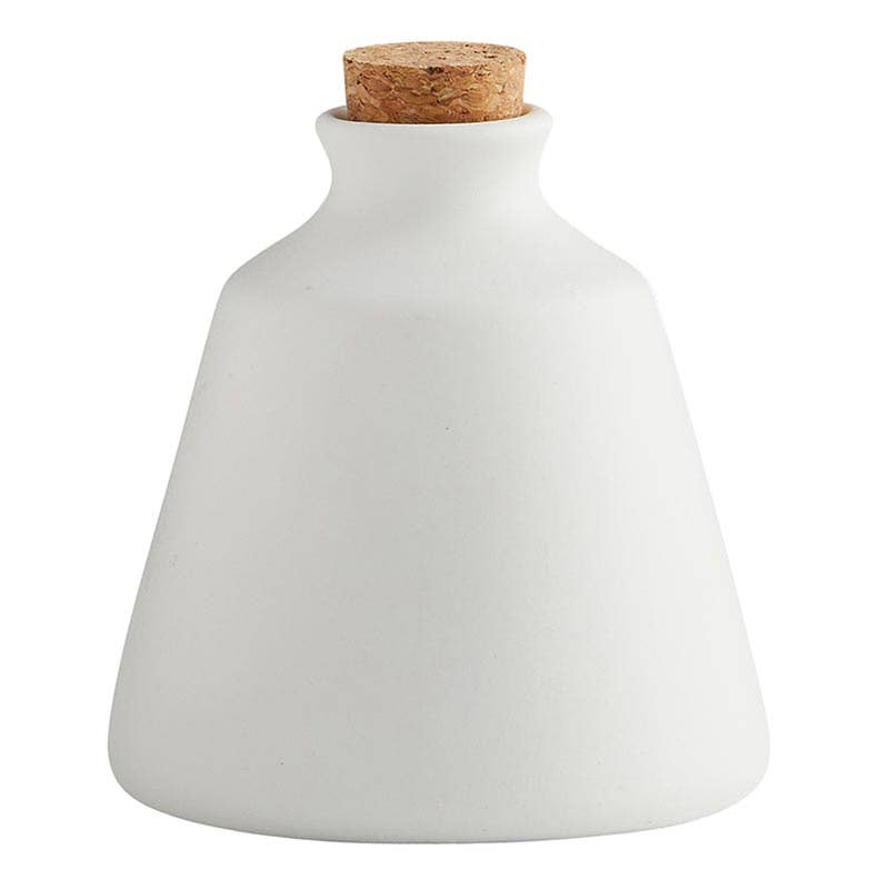 White Ceramic Cork Vase Sm - Decor Addict, LLC