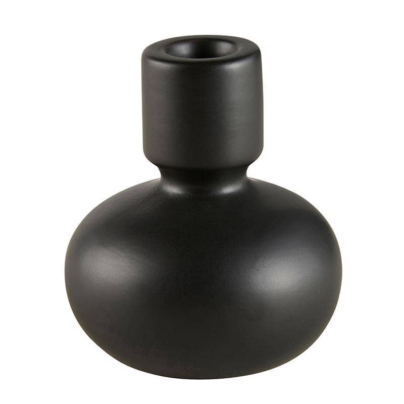 Black Round Taper Candleholder - Large - Decor Addict, LLC