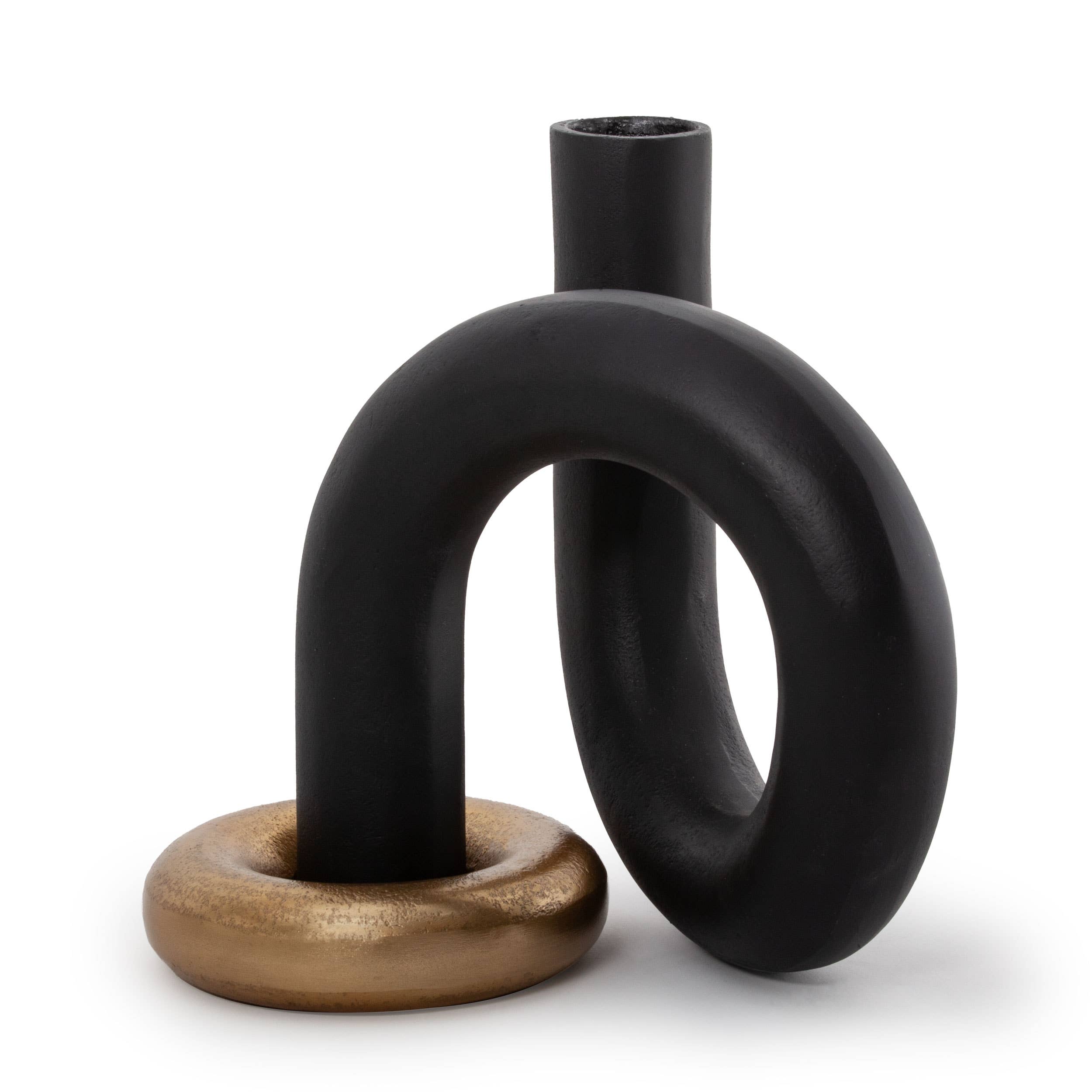 Kaia Decorative Metal Sculpture: Rough Gold/black Finish - Decor Addict, LLC