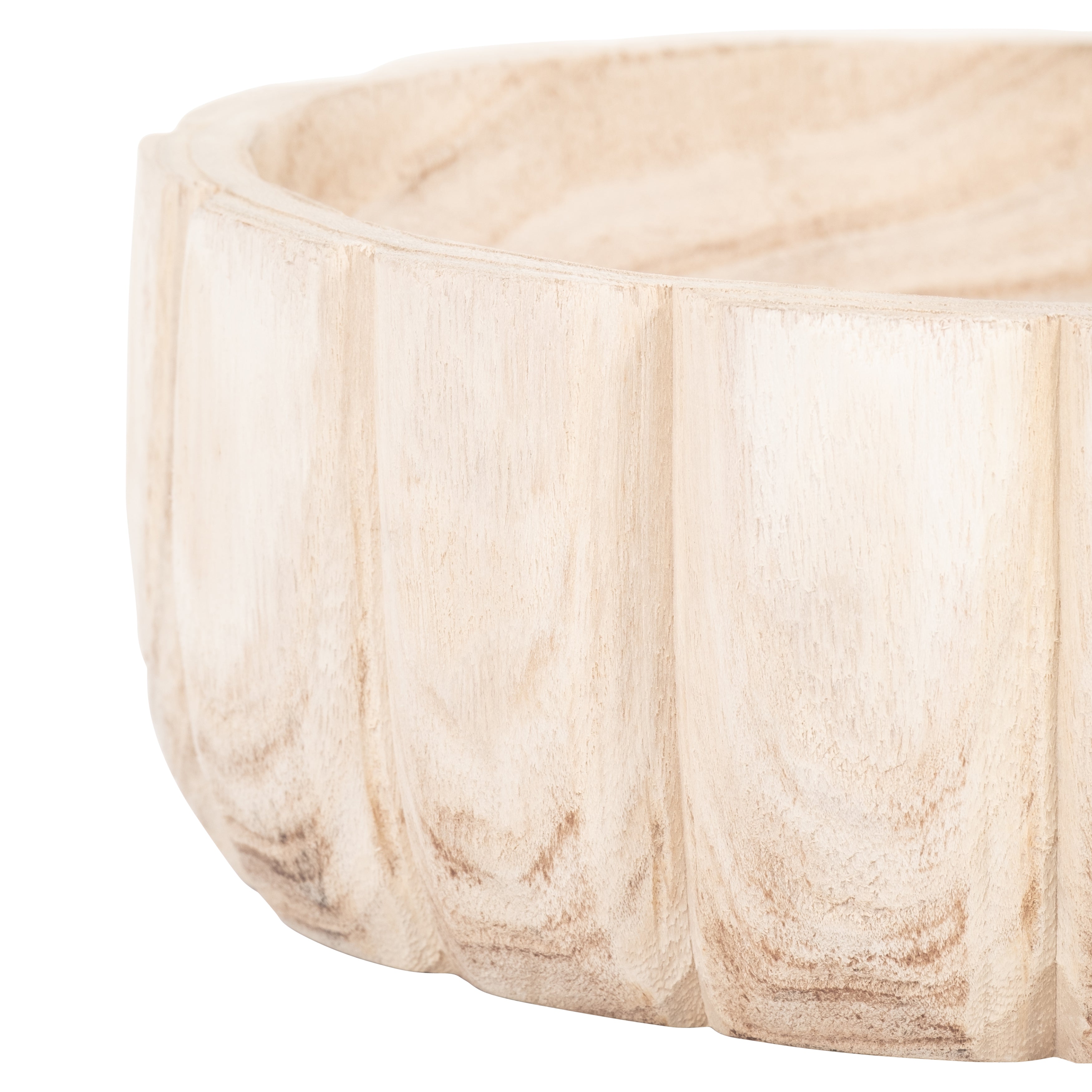 Wood, 9" Scalloped Bowl, Natural - Decor Addict, LLC