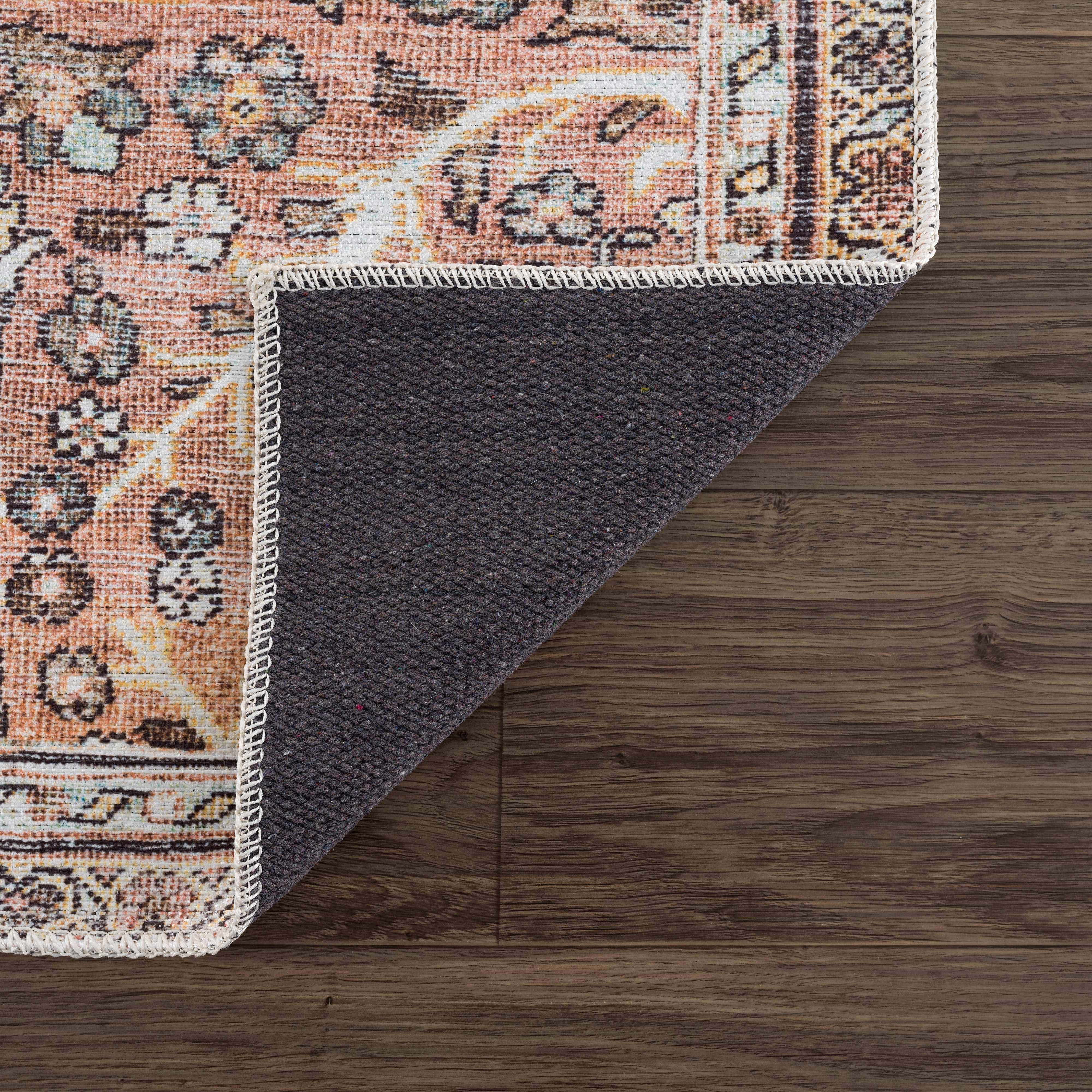 Urpi Rose & Brown Washable Area Rug - Decor Addict, LLC