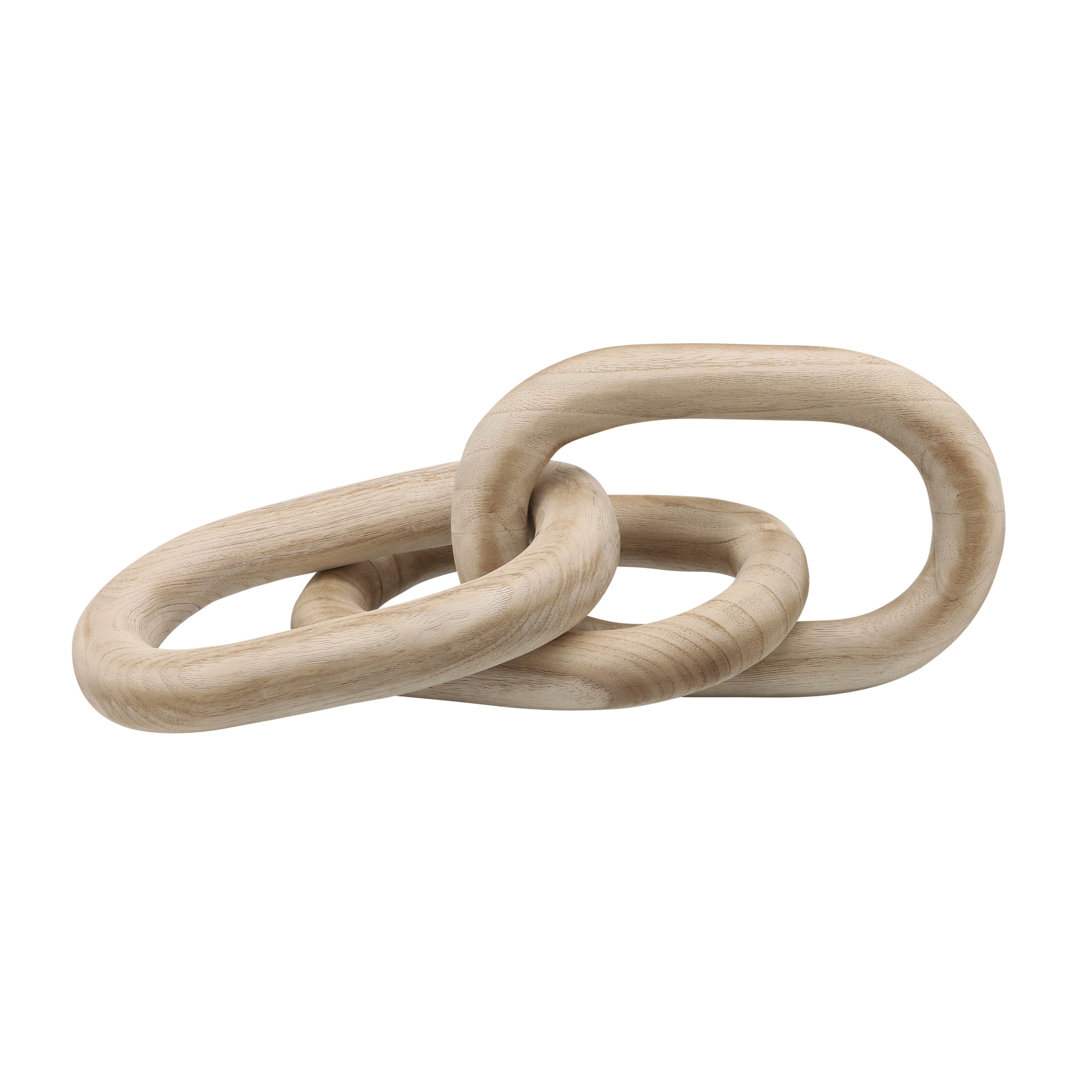 28" 3 Wooden Links, Natural - Decor Addict, LLC