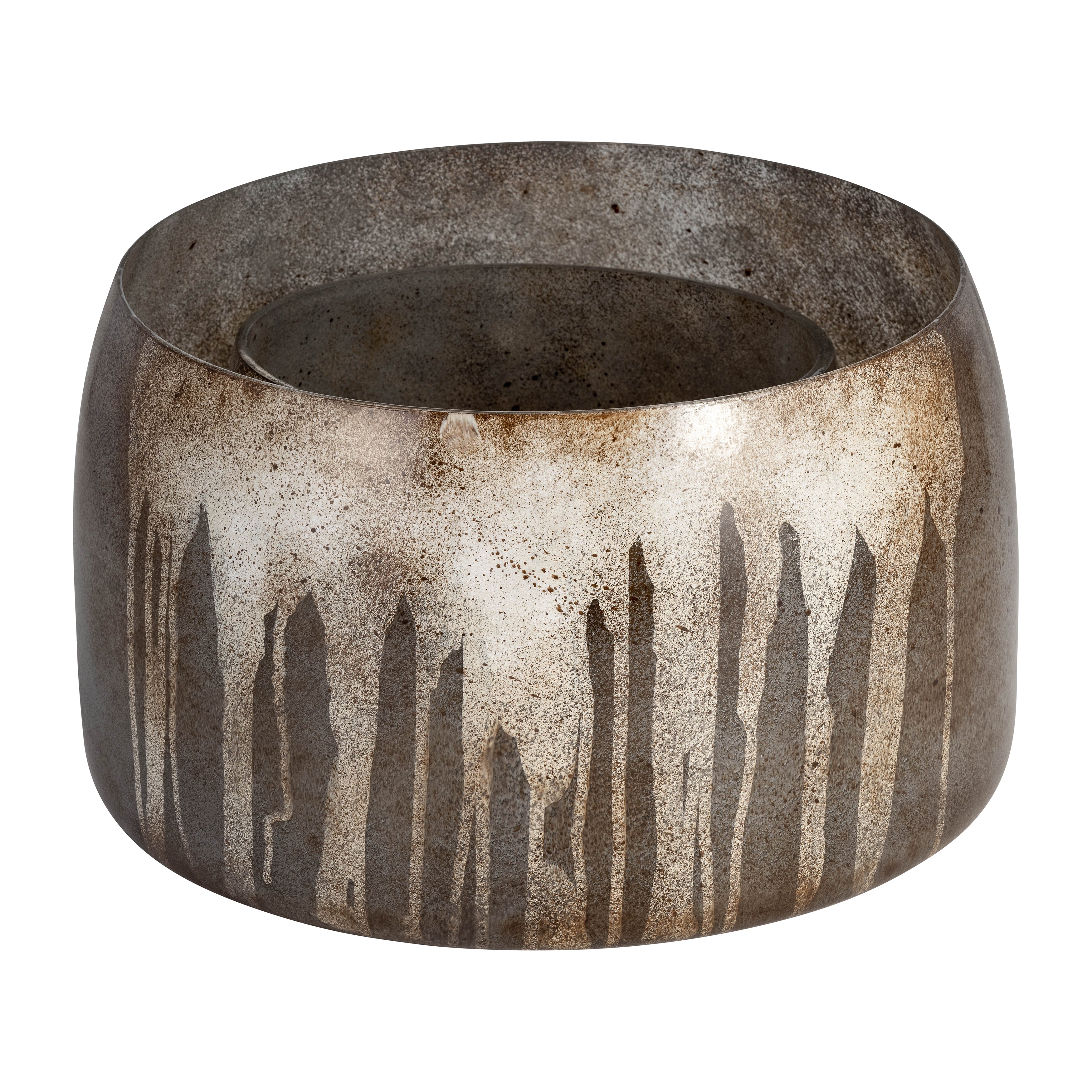 Glass, S/2 10/14" Decorative Bowls, Bronze - Decor Addict, LLC